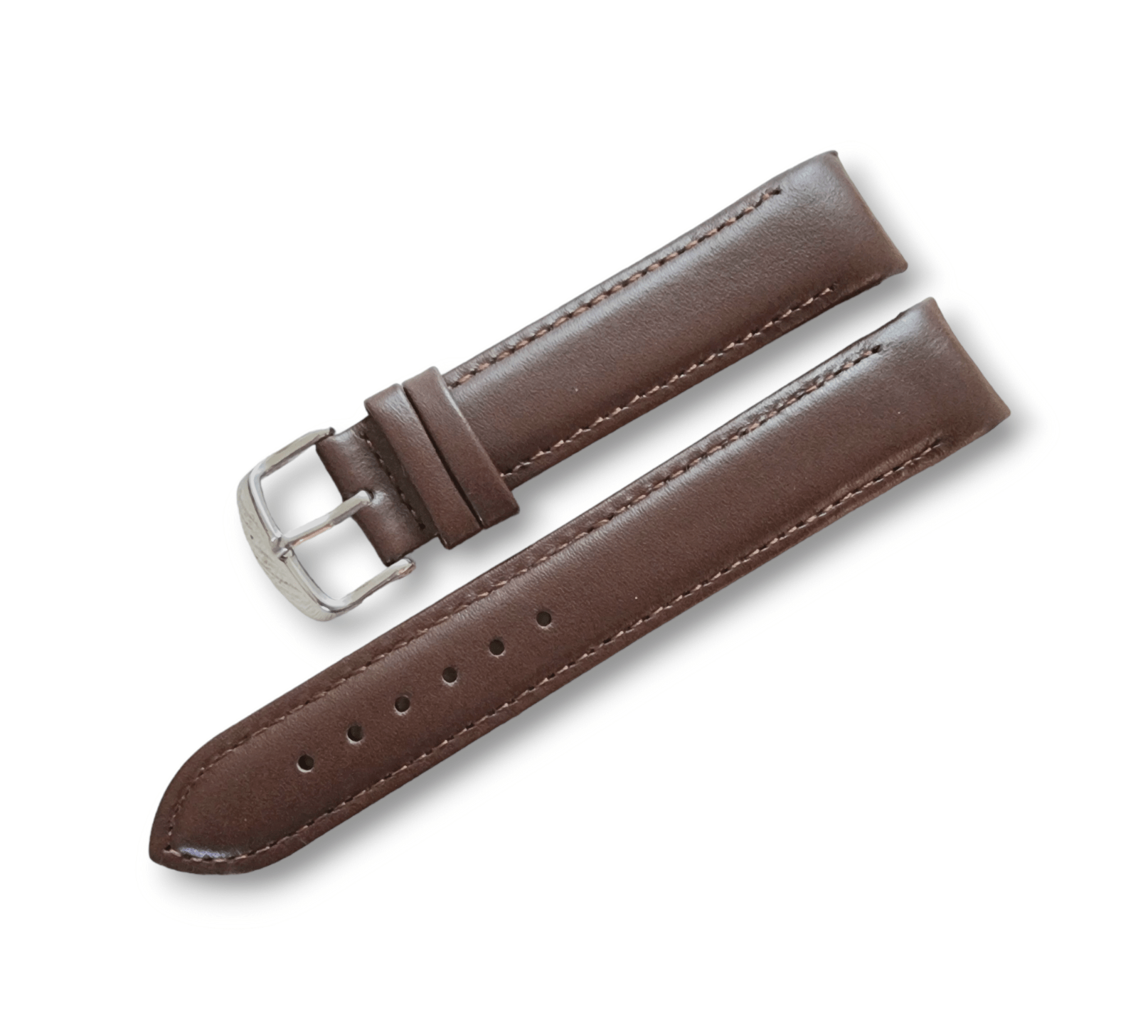Curved Ends Leather Watch Strap 18mm 20mm 22mm 24mm Smooth and Crocodile Grain - Wrist Envy