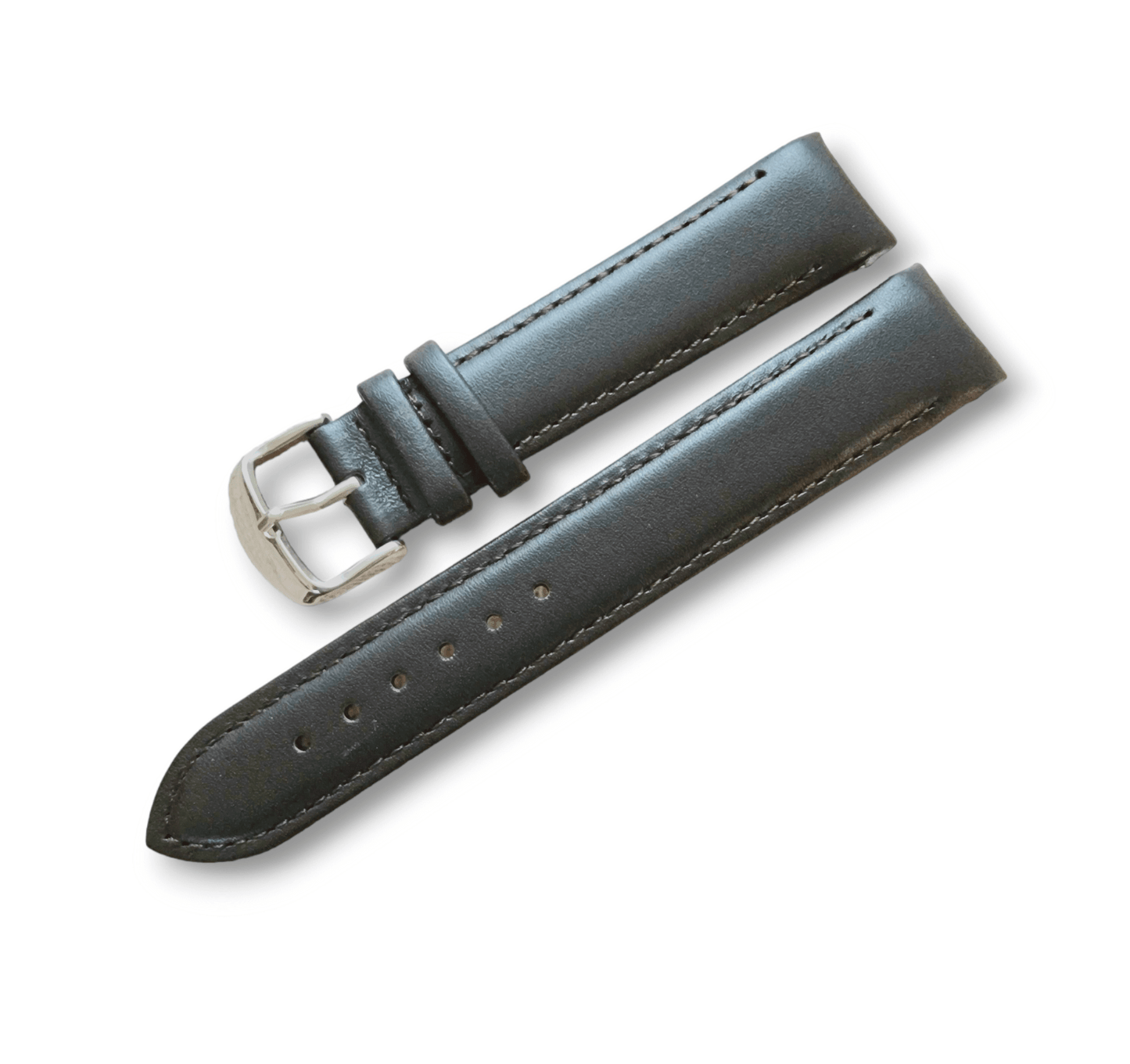 Curved Ends Leather Watch Strap 18mm 20mm 22mm 24mm Smooth and Crocodile Grain - Wrist Envy