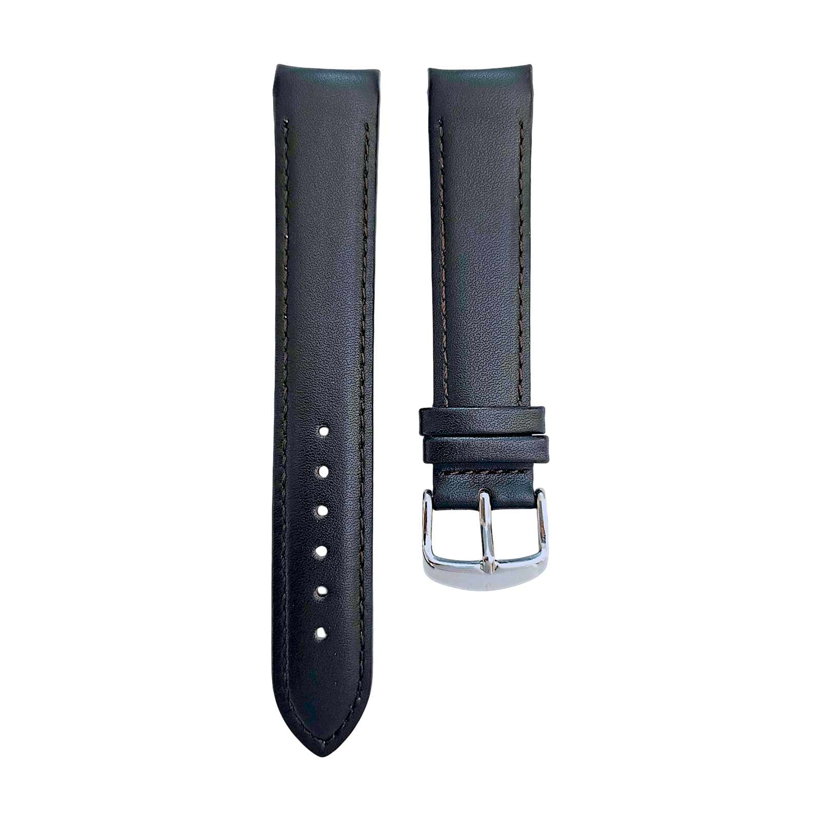 Curved Ends Leather Watch Strap 18mm 20mm 22mm 24mm Smooth and Crocodile Grain - Wrist Envy