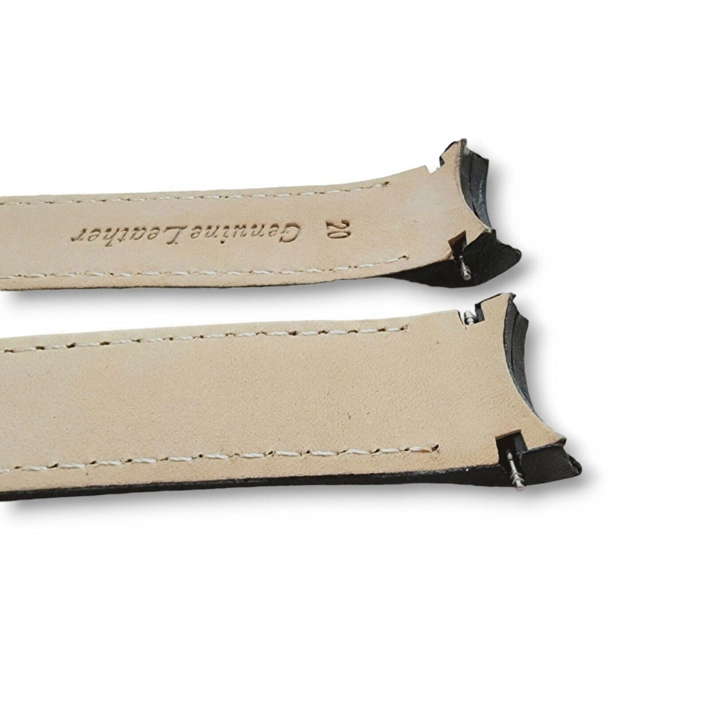 Curved Ends Leather Watch Strap 18mm 20mm 22mm 24mm Smooth and Crocodile Grain - Wrist Envy