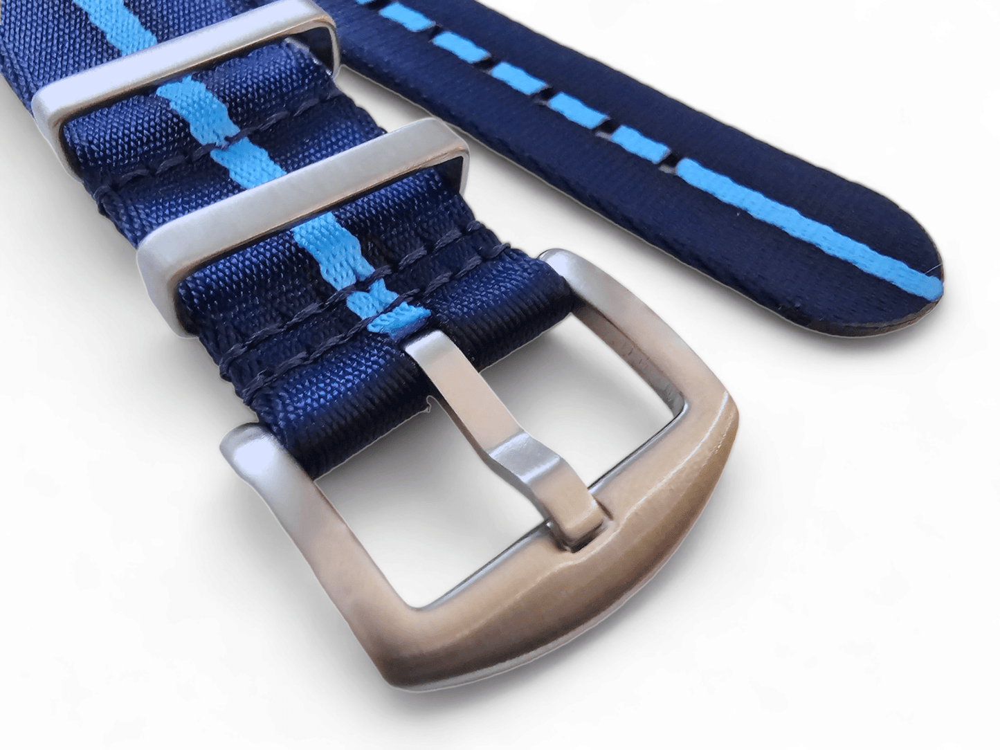 Custom Made Nylon Military Watch Strap Navy Blue 20mm 22mm - Wrist Envy