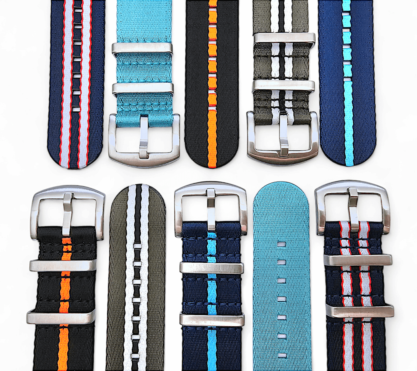 Custom Made Nylon Military Watch Strap Navy Blue 20mm 22mm - Wrist Envy