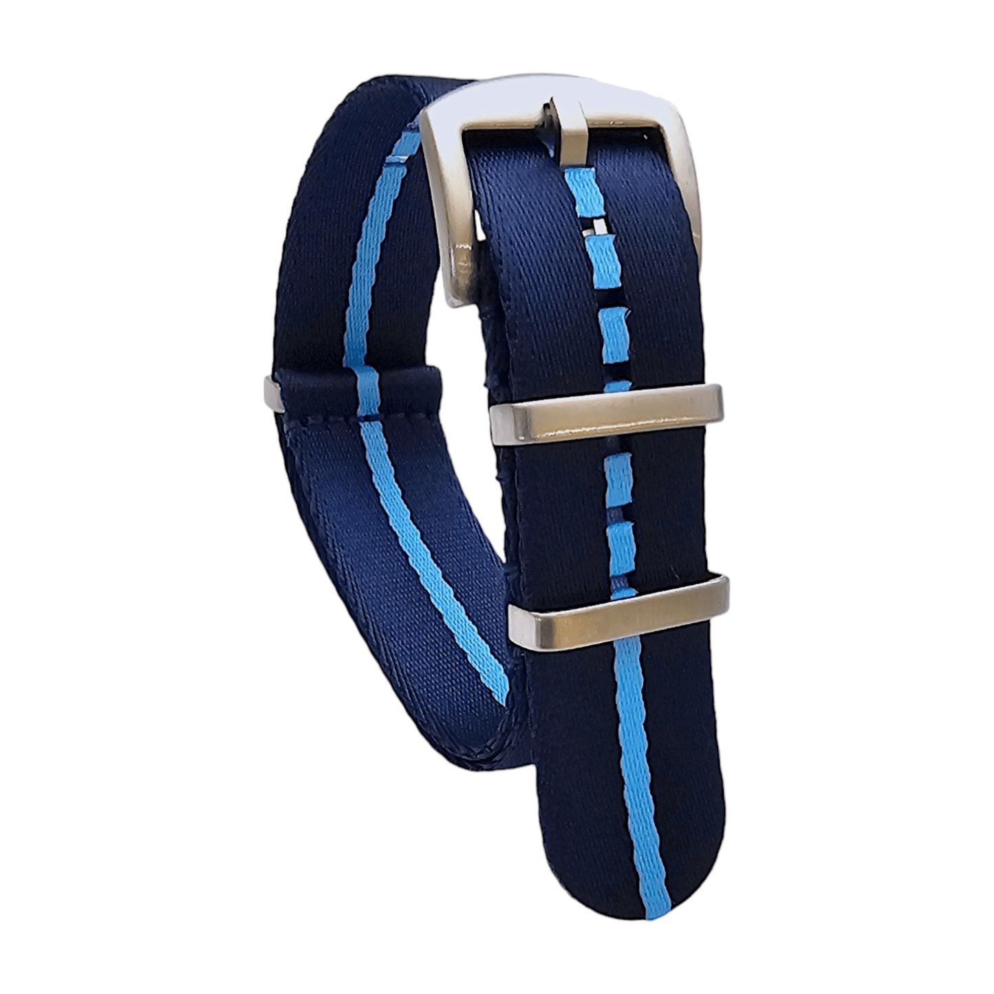 Custom Made Nylon Military Watch Strap Navy Blue 20mm 22mm - Wrist Envy