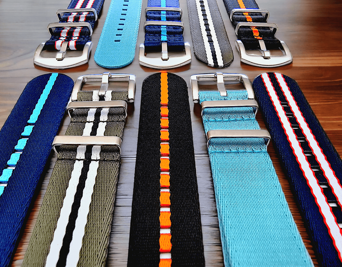 Custom Made Nylon Military Watch Strap Navy Blue 20mm 22mm - Wrist Envy