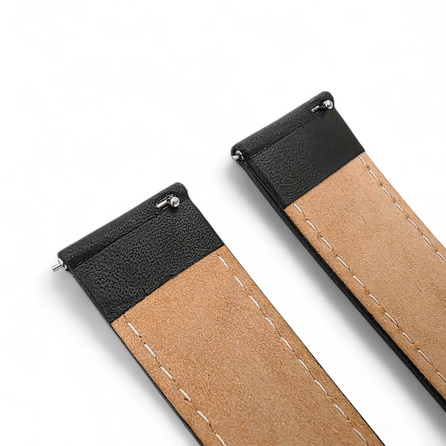 Deployment Watch Strap Full Grain Leather 18mm 20mm 22mm Black - Wrist Envy
