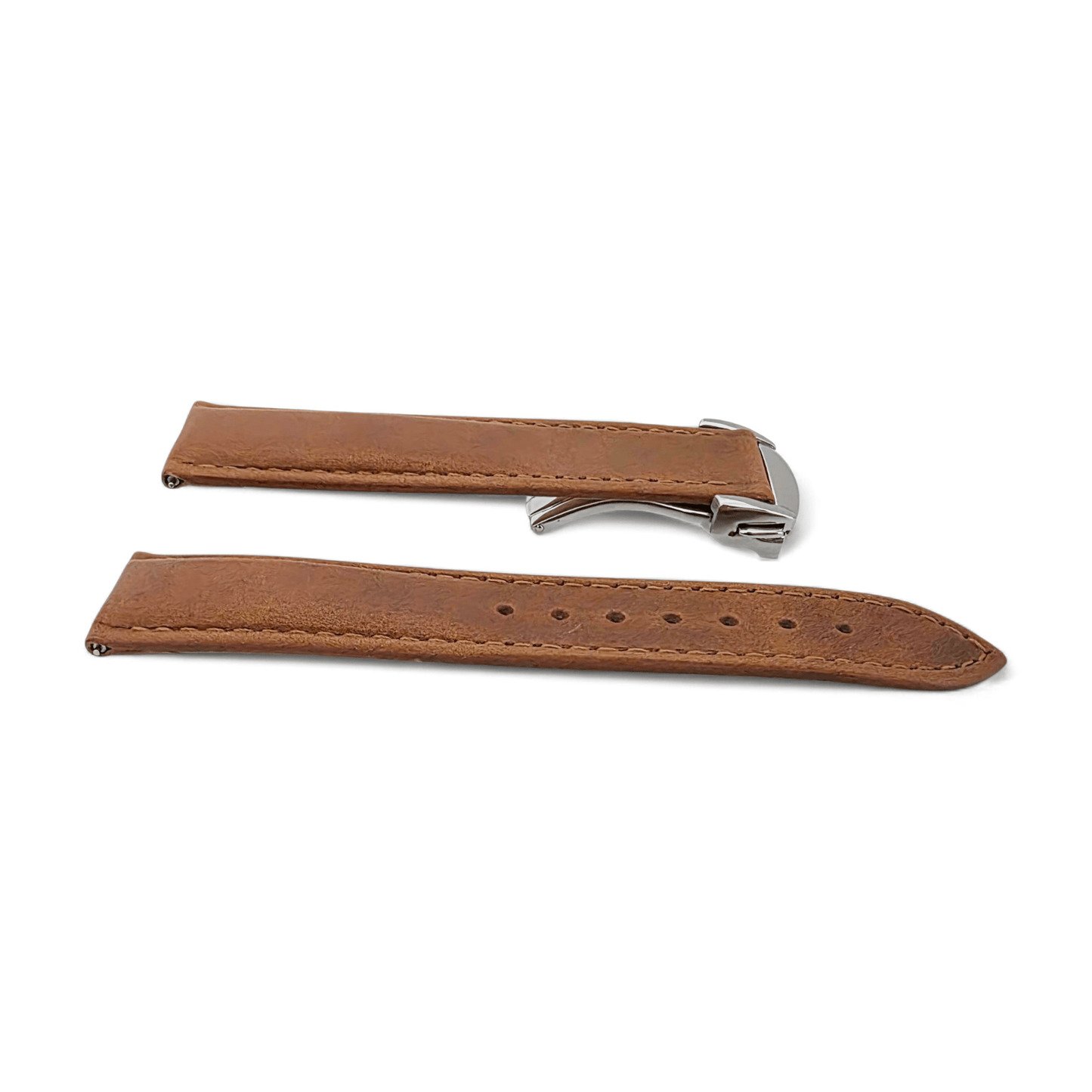 Deployment Watch Strap Full Grain Leather 20mm 22mm Caramel Brown - Wrist Envy