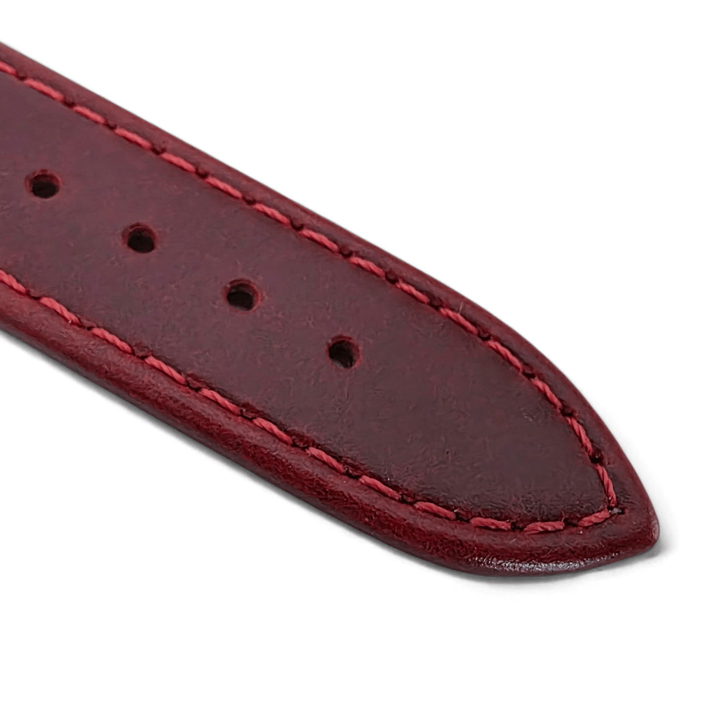 Deployment Watch Strap Full Grain Leather 20mm 22mm Crimson Red - Wrist Envy