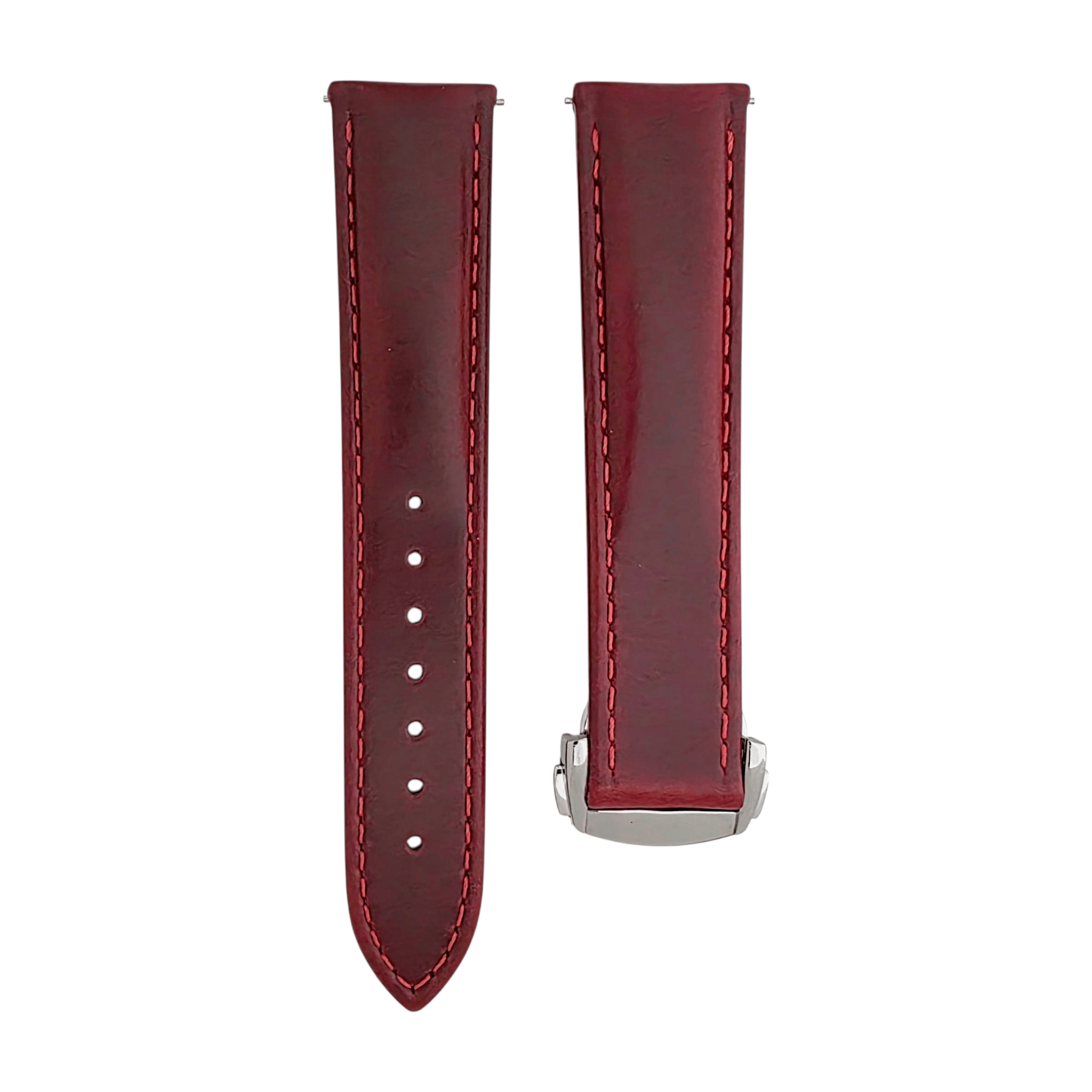 Full Grain Leather Watch Strap Band Deployment Clasp 18 20 mm Dark