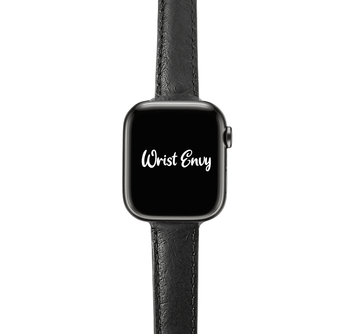 Diversa Ostrich Grain Italian Leather Strap for Apple Watch Black - Wrist Envy