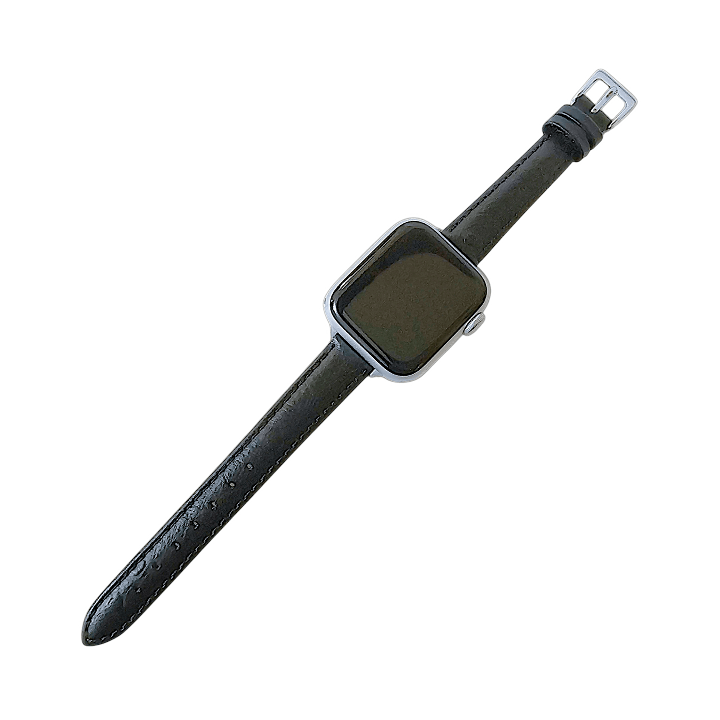 Diversa Ostrich Grain Italian Leather Strap for Apple Watch Black - Wrist Envy
