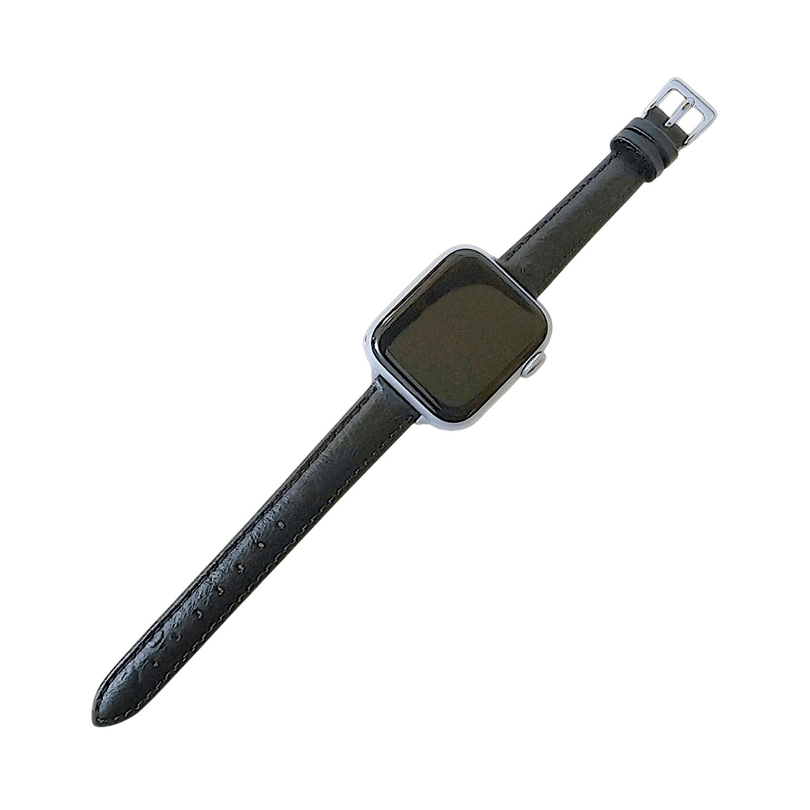 Diversa Ostrich Grain Italian Leather Strap for Apple Watch Black - Wrist Envy