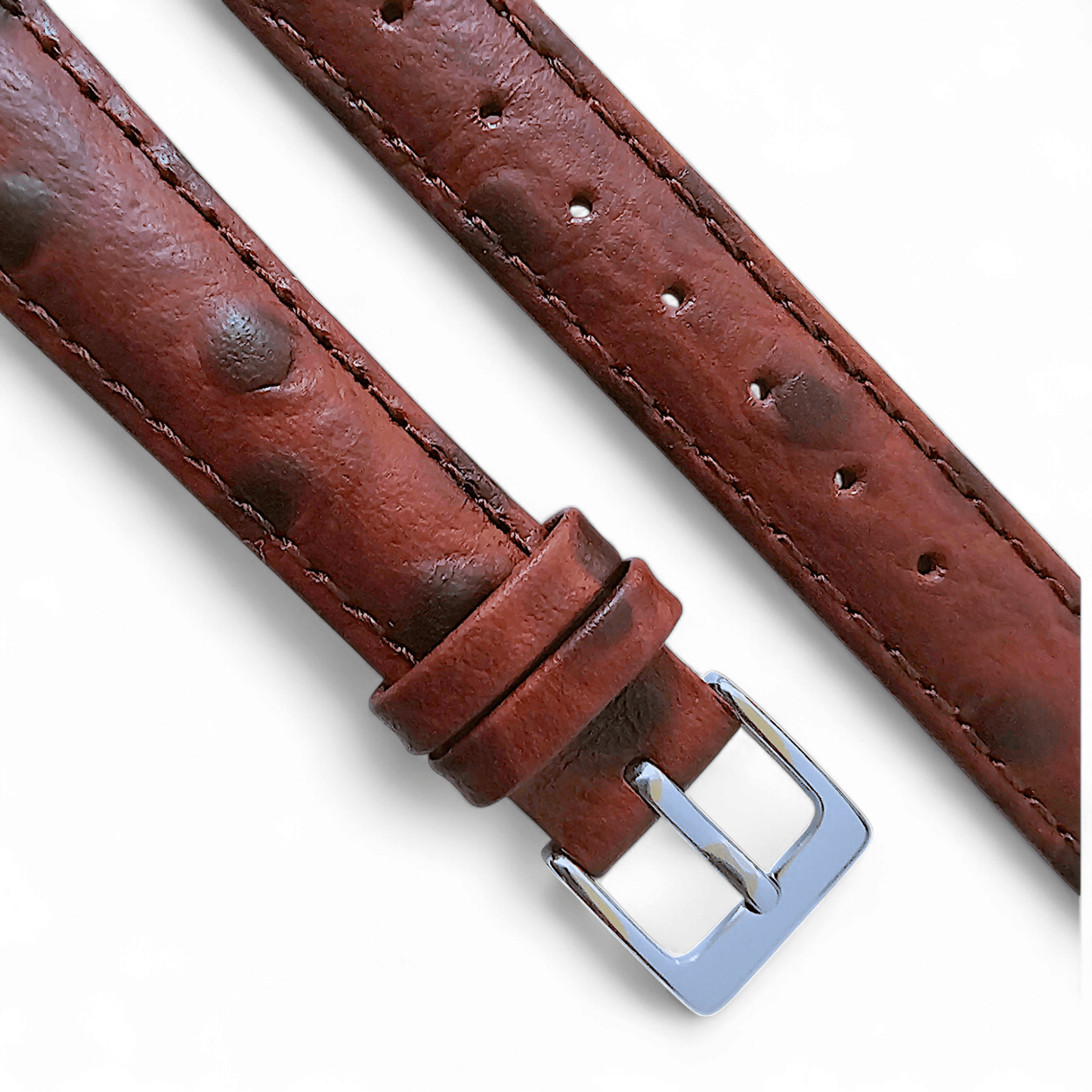 Diversa Ostrich Grain Italian Leather Strap for Apple Watch Burgundy - Wrist Envy