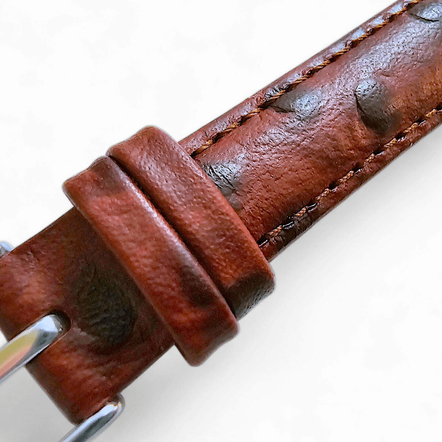 Diversa Ostrich Grain Italian Leather Strap for Apple Watch Burgundy - Wrist Envy