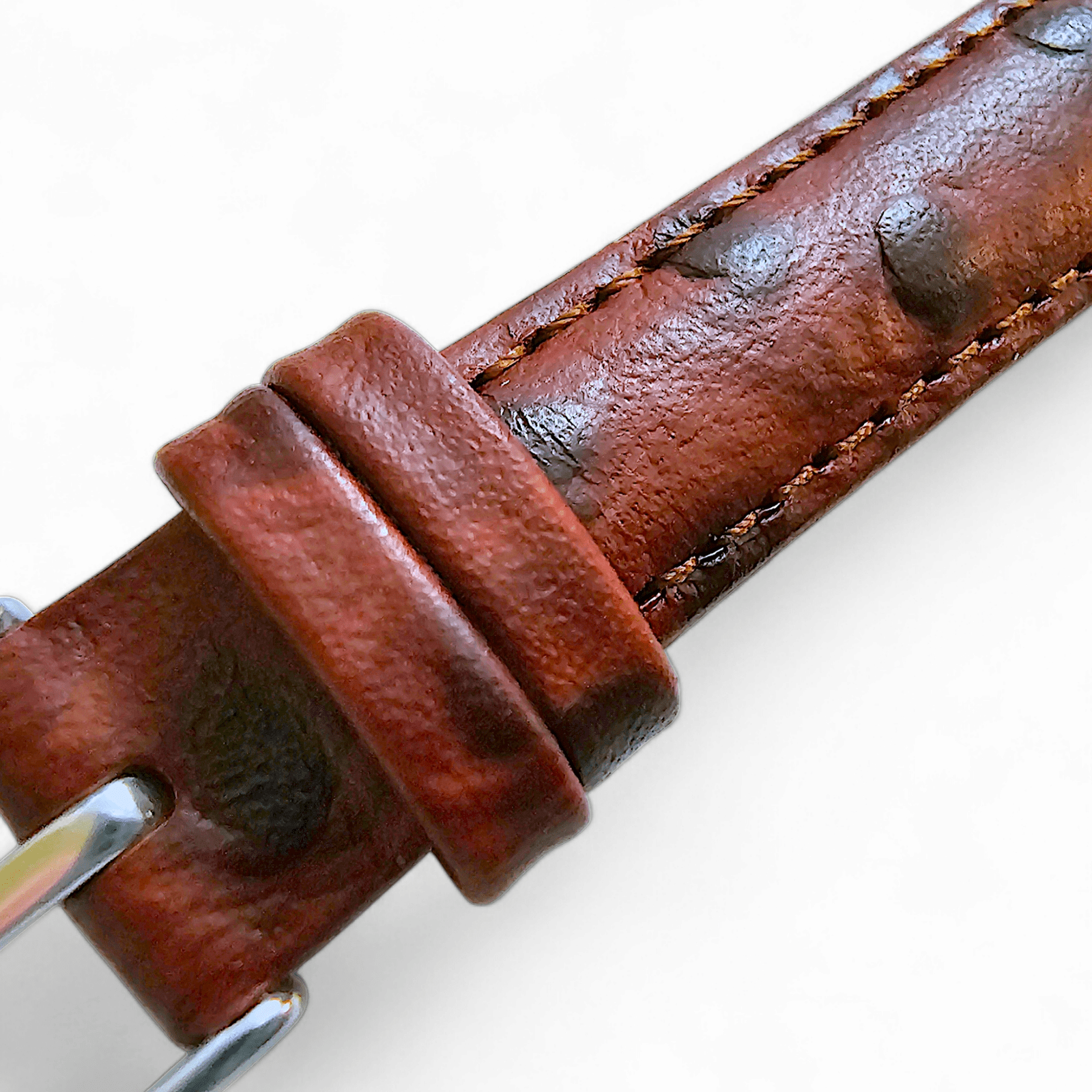 Diversa Ostrich Grain Italian Leather Strap for Apple Watch Burgundy - Wrist Envy