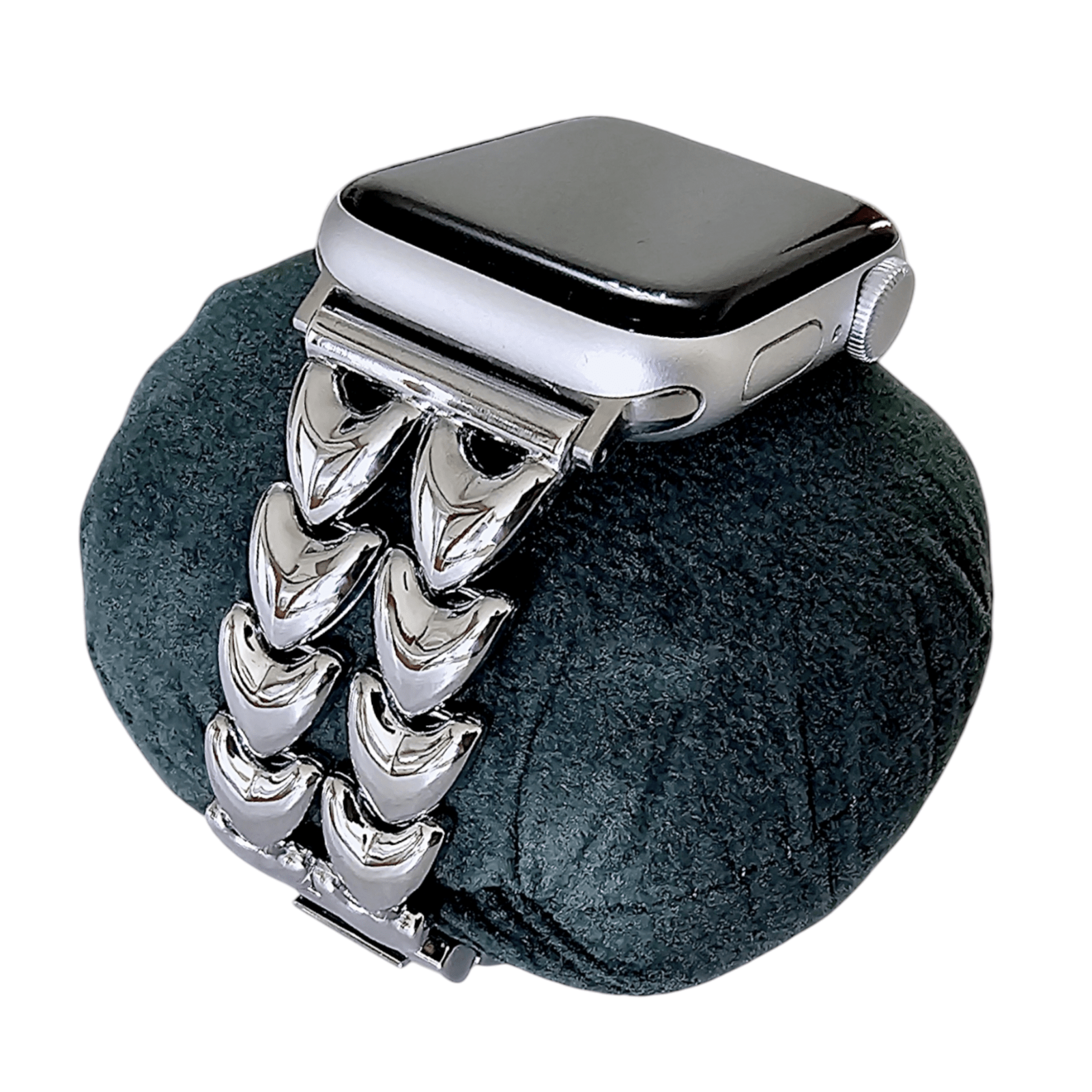 Double Hearts Chain Apple Watch Strap Silver Wrist Envy