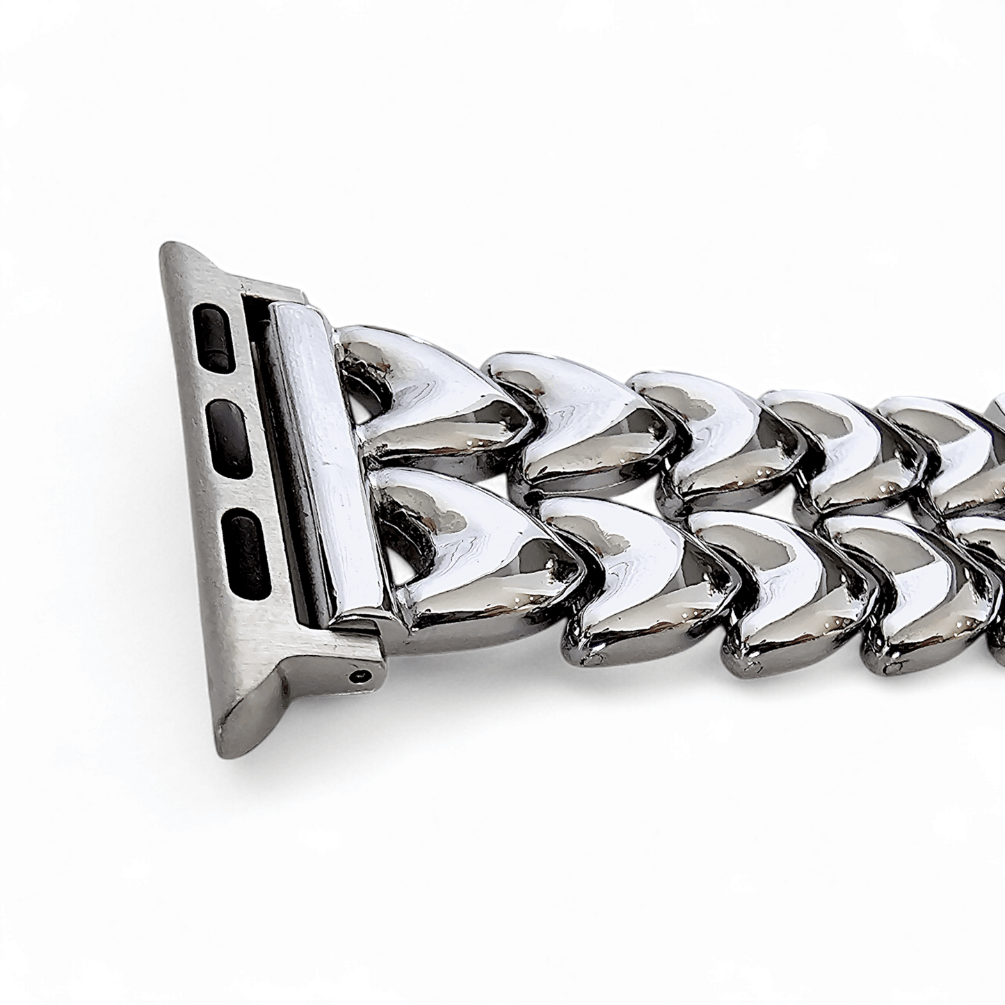 Double Hearts Chain Apple Watch Strap Silver - Wrist Envy