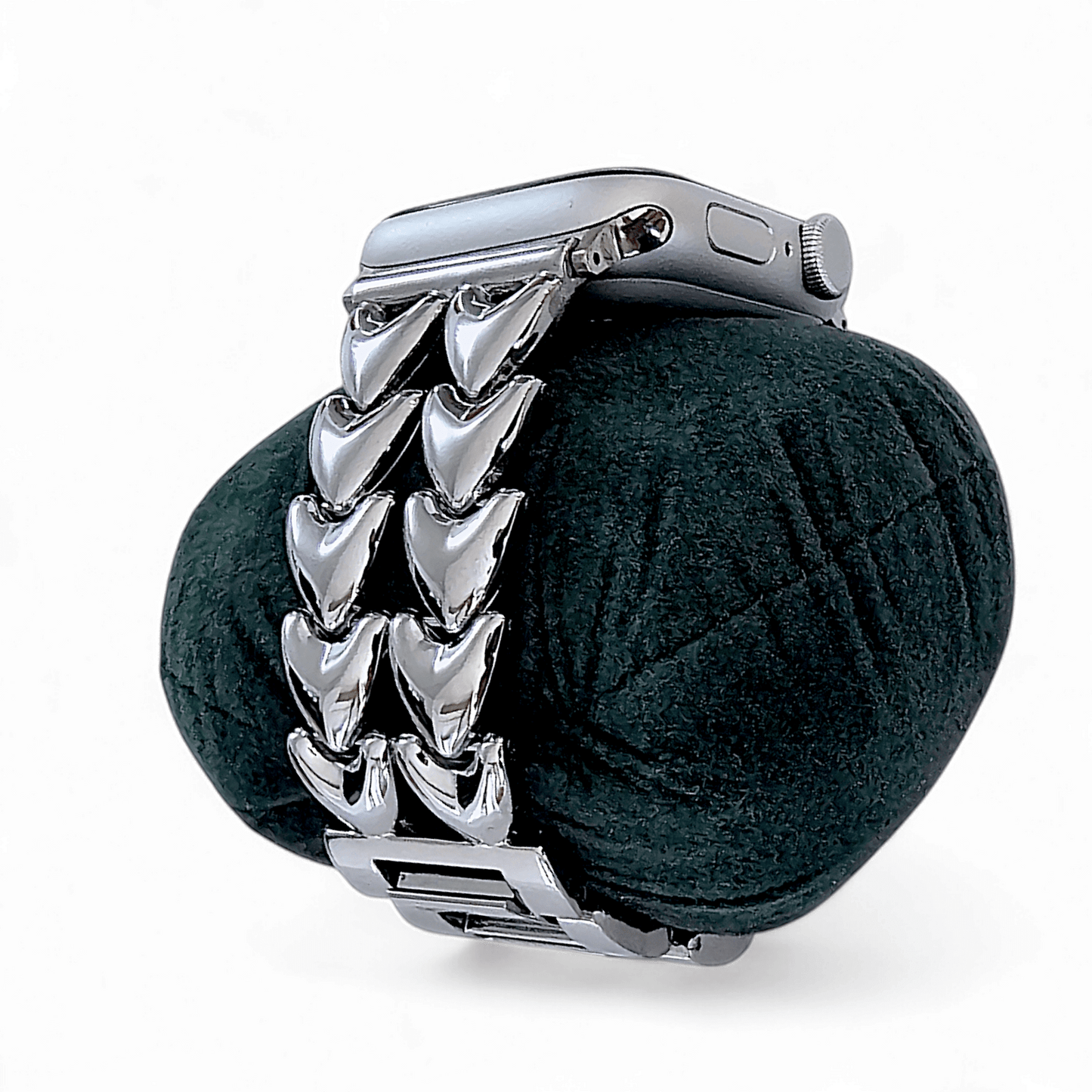 Double Hearts Chain Apple Watch Strap Silver - Wrist Envy