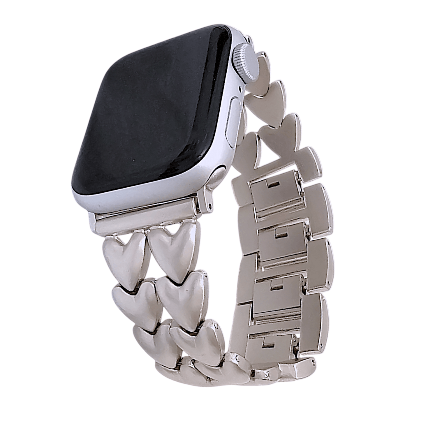 Double Hearts Chain Apple Watch Strap Starlight - Wrist Envy