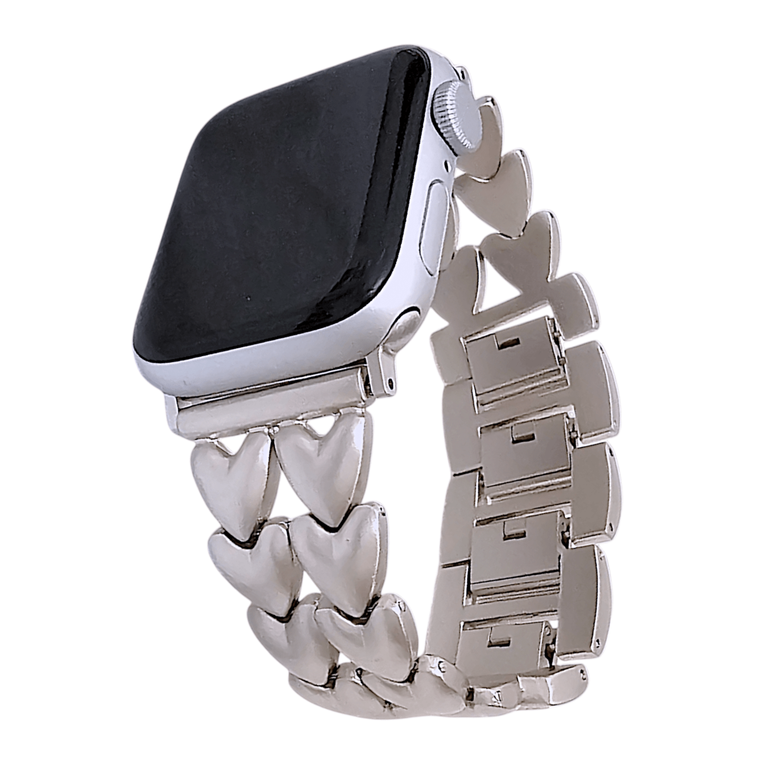 Double Hearts Chain Apple Watch Strap Starlight - Wrist Envy