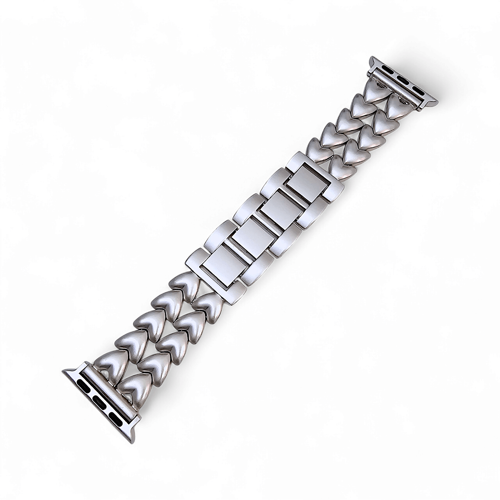 Double Hearts Chain Apple Watch Strap Starlight - Wrist Envy