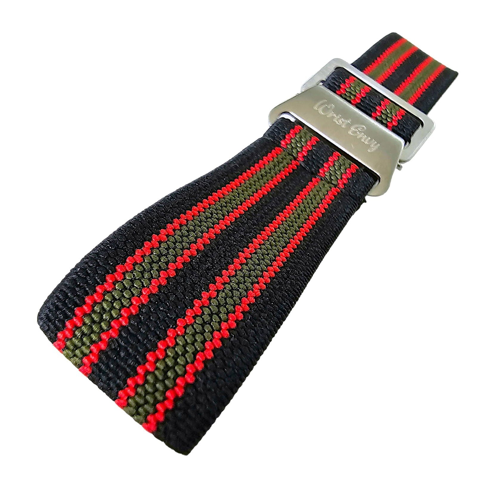 Elastic Nylon French Marine Nationale Watch Strap Band Military 20mm 22mm Black Red Green Bond - Wrist Envy