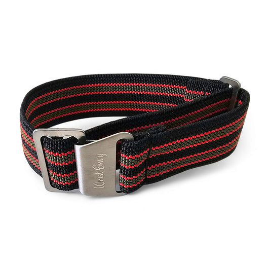 Elastic Nylon French Marine Nationale Watch Strap Band Military 20mm 22mm Black Red Green Bond - Wrist Envy