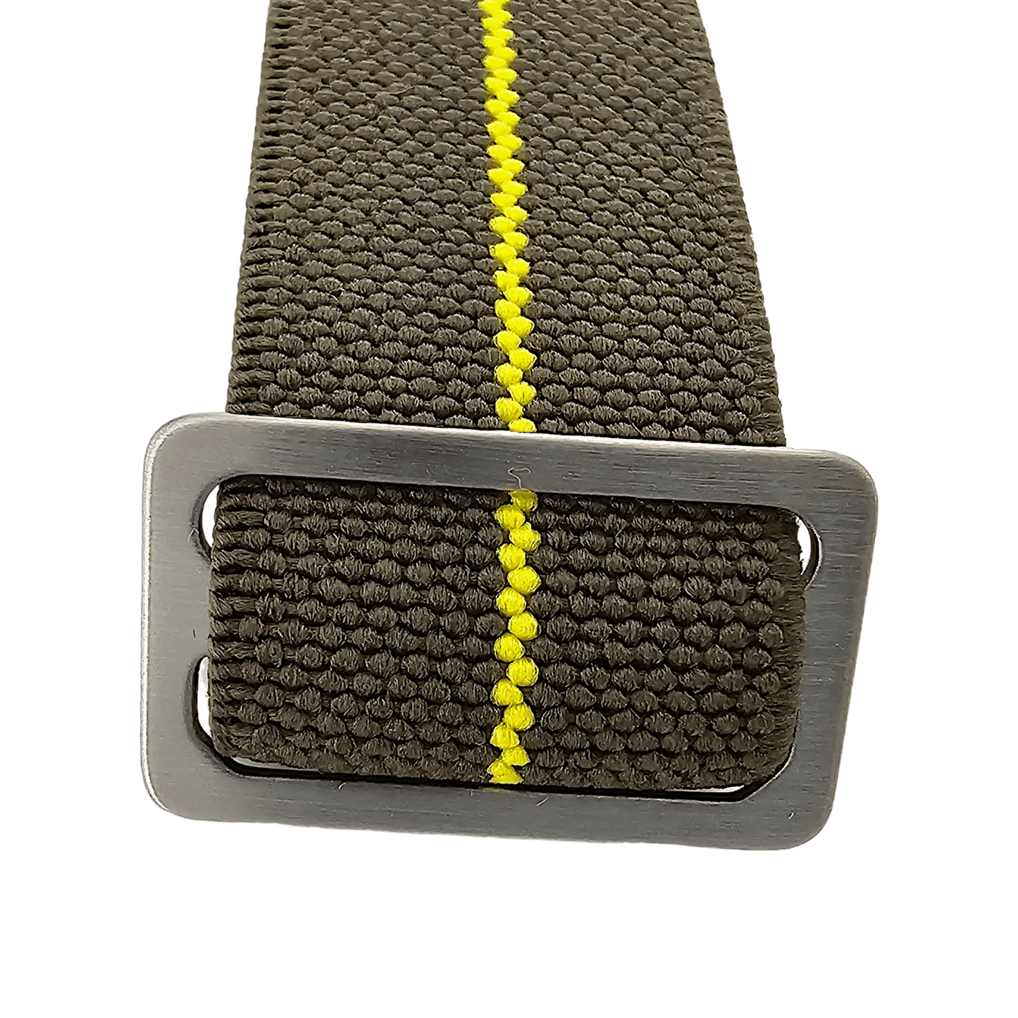 Elastic Nylon French Marine Nationale Watch Strap Band Military NATO 20mm 22mm Army Green Yellow Stripe - Wrist Envy
