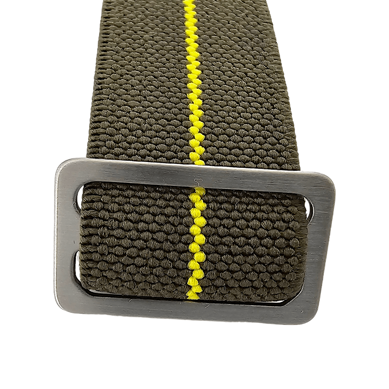 Elastic Nylon French Marine Nationale Watch Strap Band Military NATO 20mm 22mm Army Green Yellow Stripe - Wrist Envy