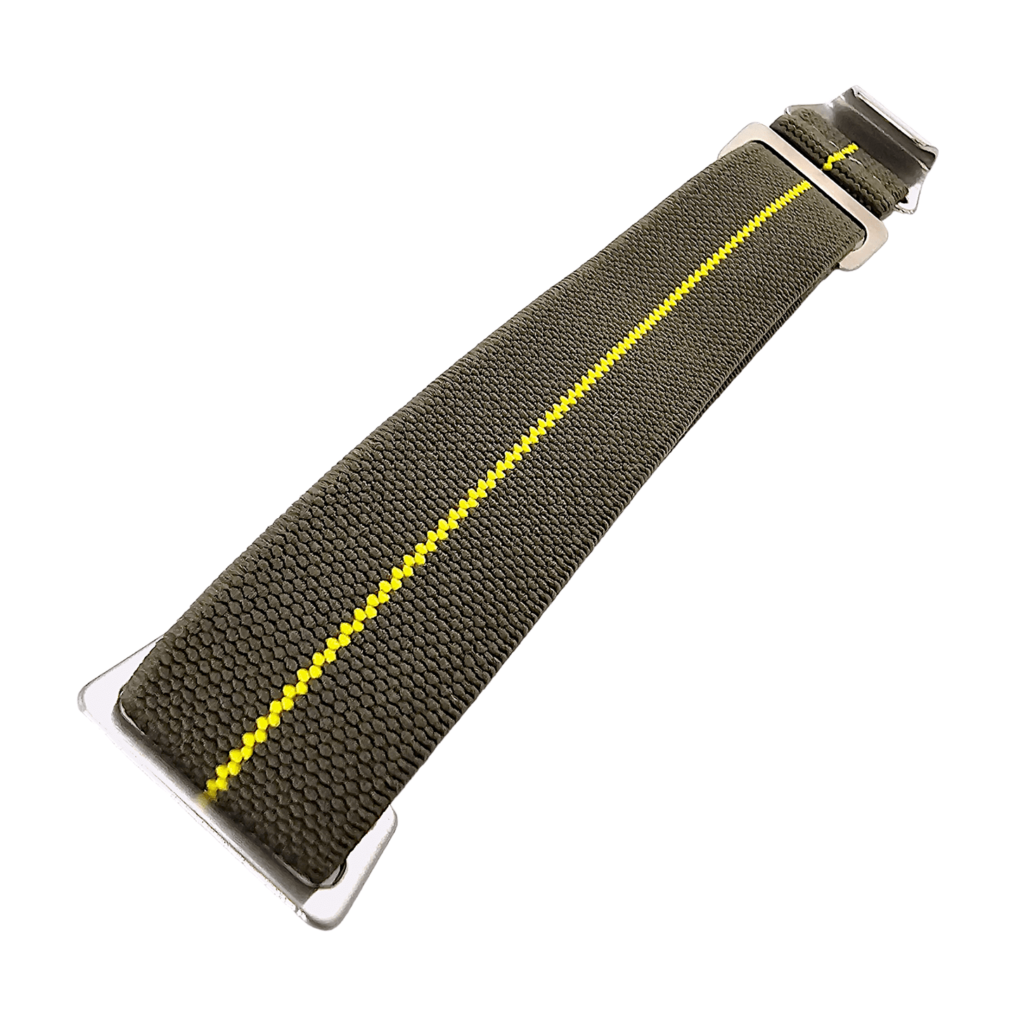 Elastic Nylon French Marine Nationale Watch Strap Band Military NATO 20mm 22mm Army Green Yellow Stripe - Wrist Envy