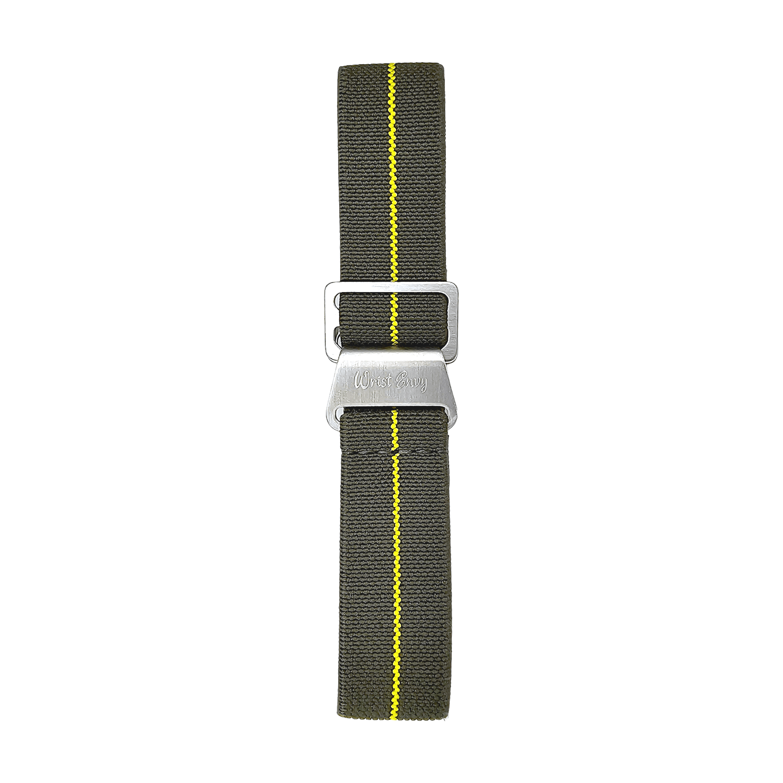 Elastic Nylon French Marine Nationale Watch Strap Band Military NATO 20mm 22mm Army Green Yellow Stripe - Wrist Envy