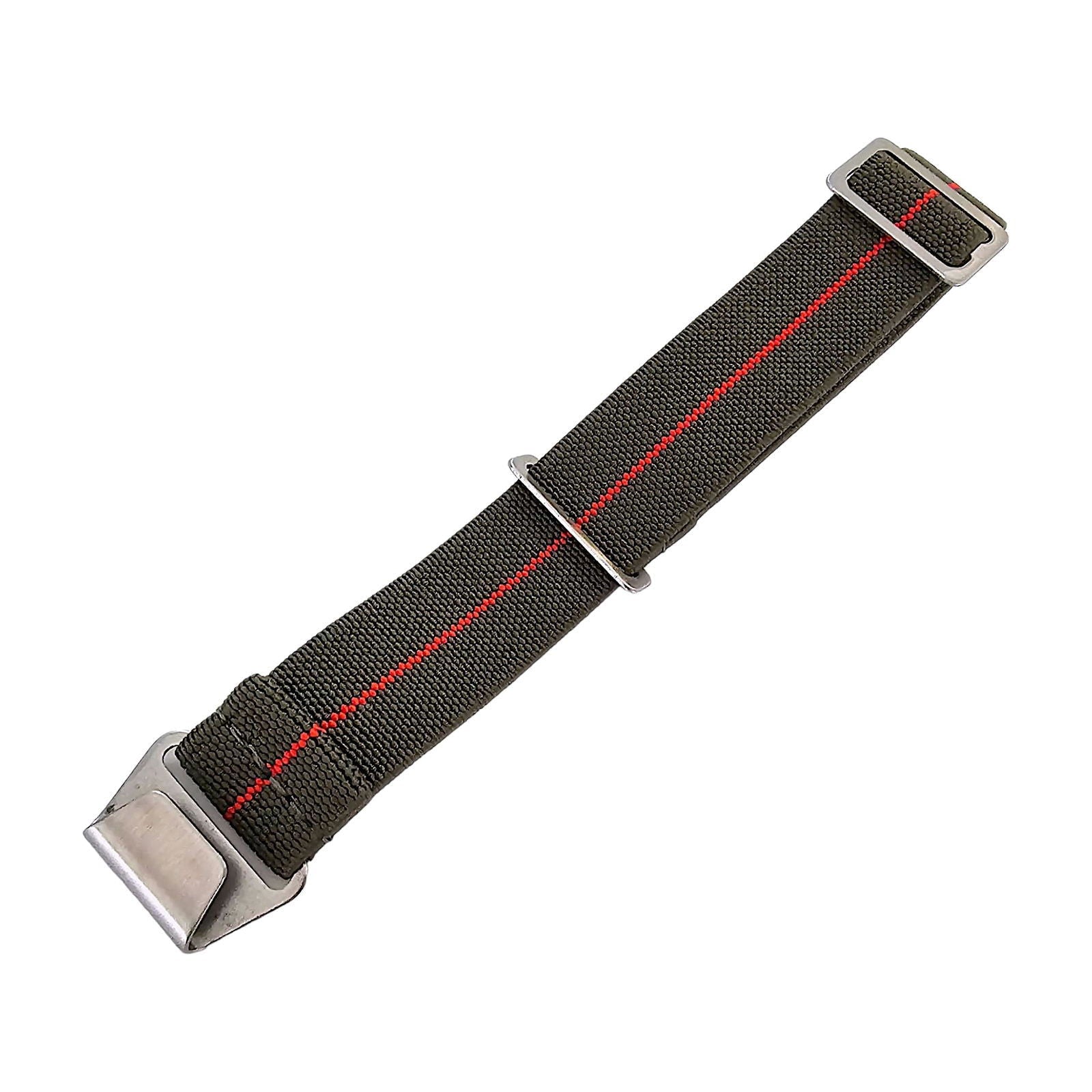 Elastic Nylon French Marine Nationale Watch Strap Band Military NATO 20mm 22mm Green Red Stripe - Wrist Envy