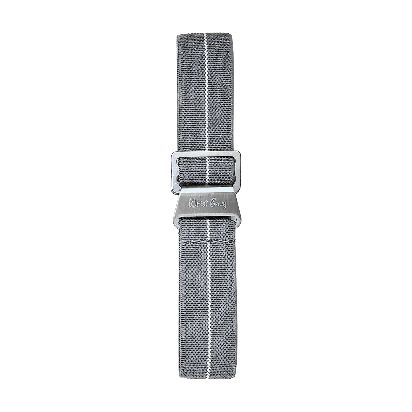 Elastic Nylon French Marine Nationale Watch Strap Band Military NATO 20mm 22mm Grey White Stripe - Wrist Envy