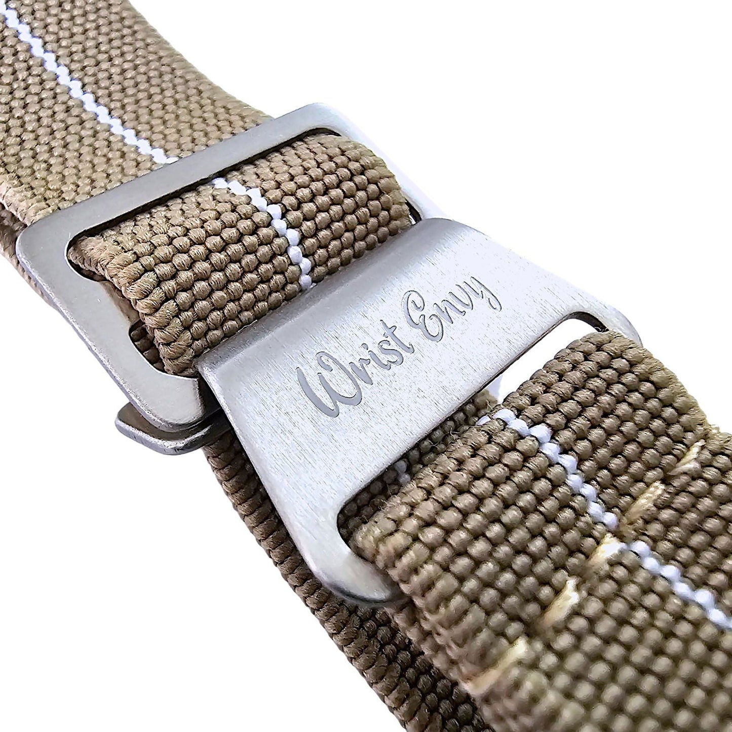Elastic Nylon French Marine Nationale Watch Strap Band Military NATO 20mm 22mm Khaki Beige - Wrist Envy