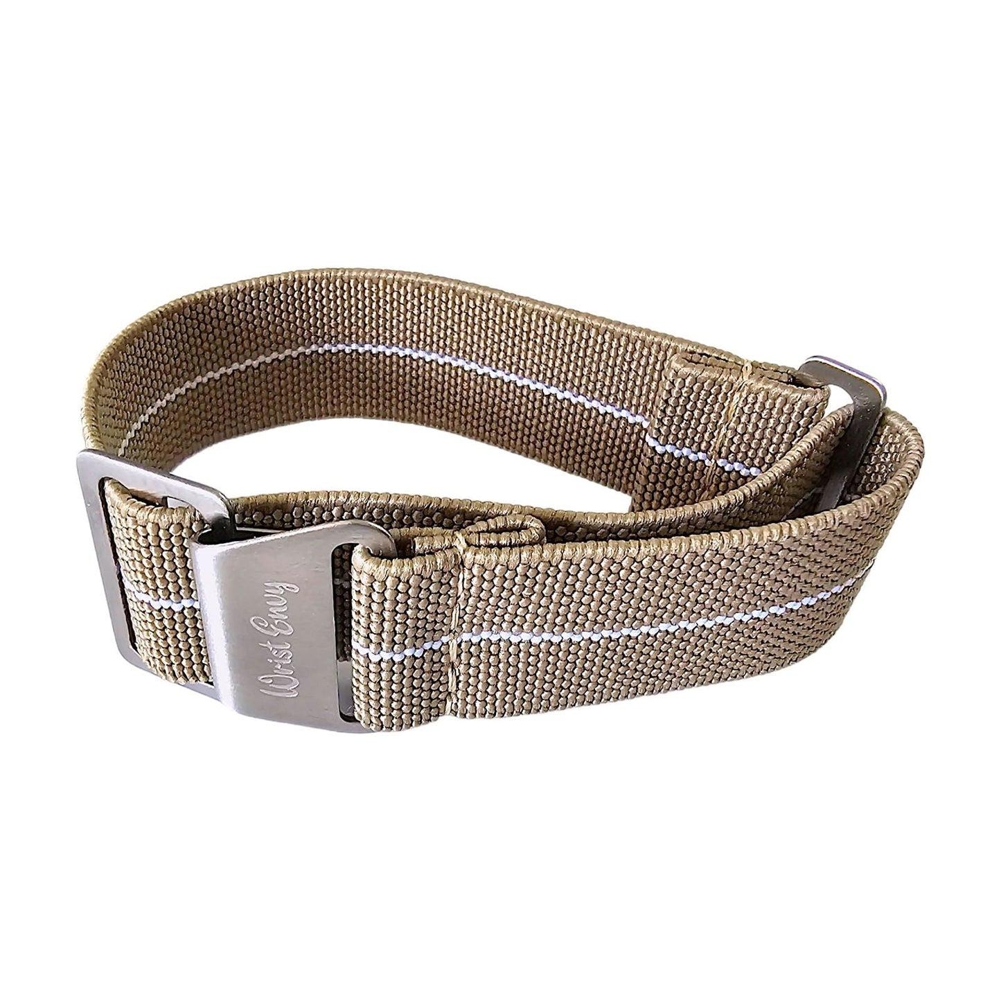 Elastic Nylon French Marine Nationale Watch Strap Band Military NATO 20mm 22mm Khaki Beige - Wrist Envy