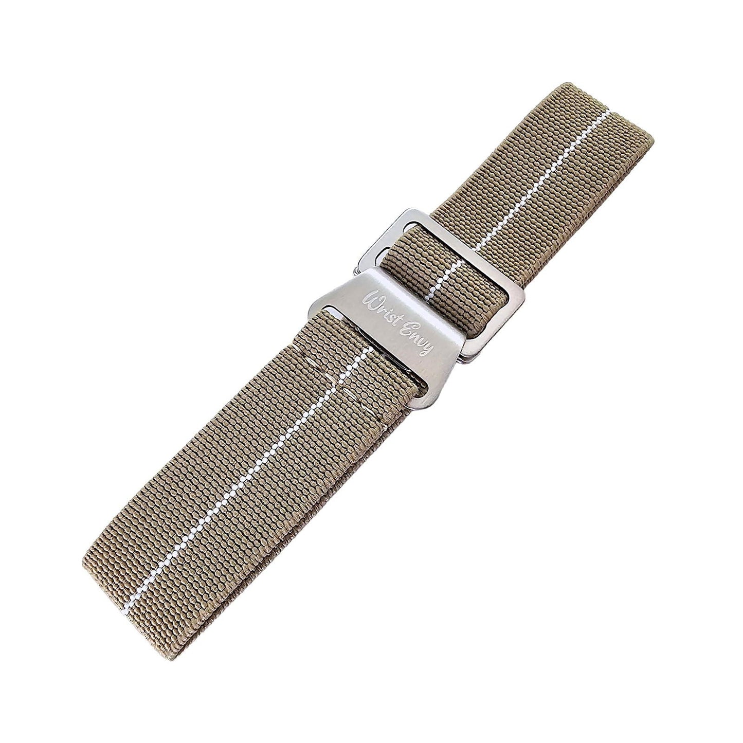 Elastic Nylon French Marine Nationale Watch Strap Band Military NATO 20mm 22mm Khaki Beige - Wrist Envy