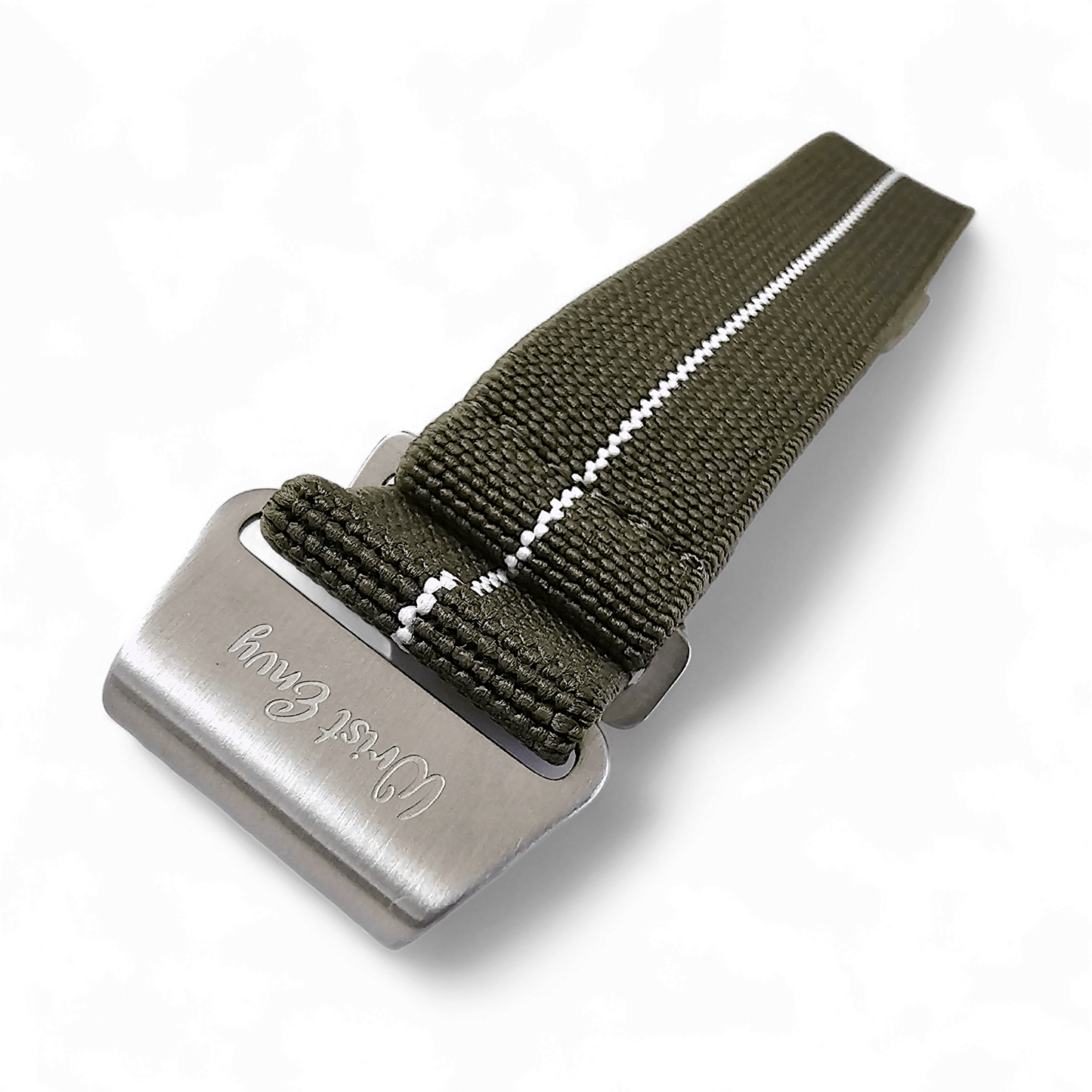 Elastic Nylon Marine Nationale Watch Strap Band 20 22 mm Green White - Wrist Envy