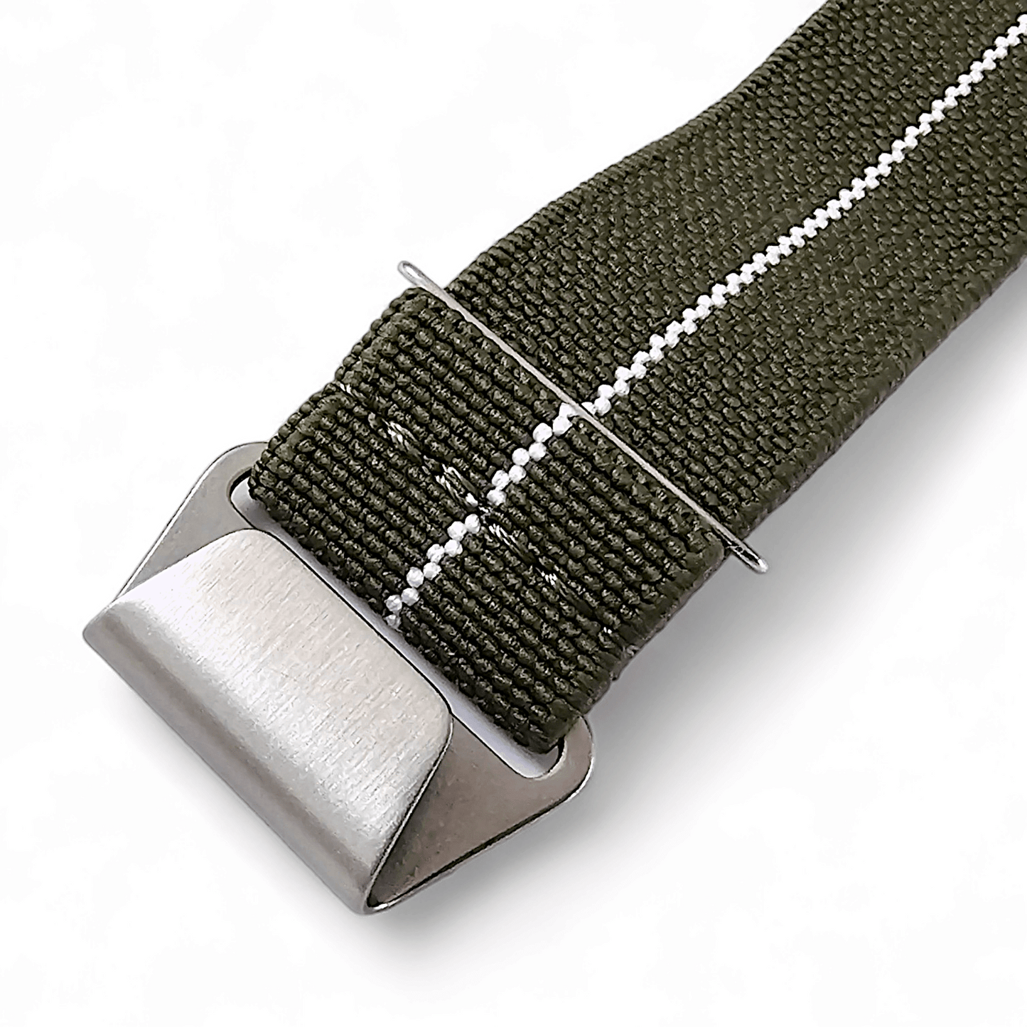 Elastic Nylon Marine Nationale Watch Strap Band 20 22 mm Green White - Wrist Envy