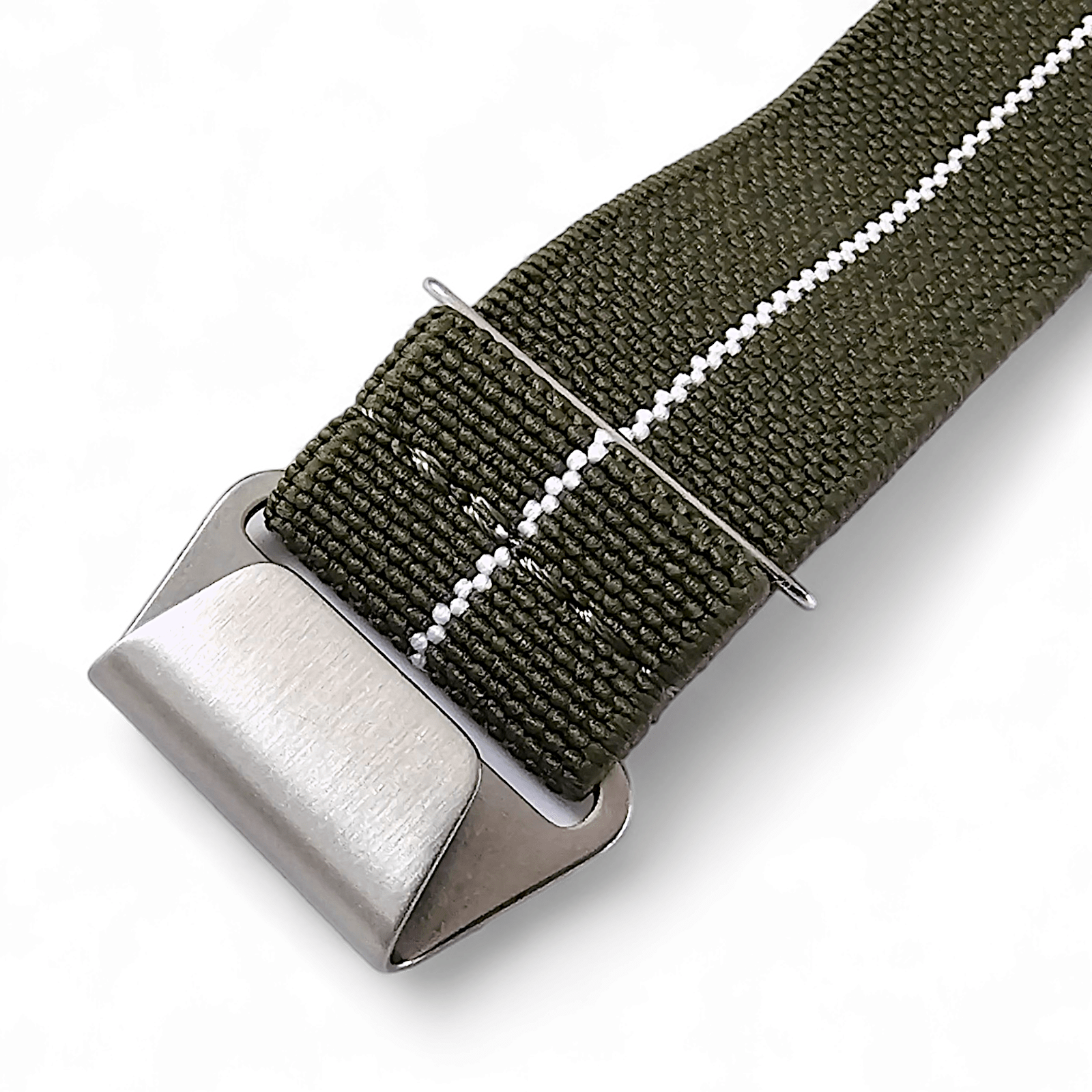 Elastic Nylon Marine Nationale Watch Strap Band 20 22 mm Green White - Wrist Envy