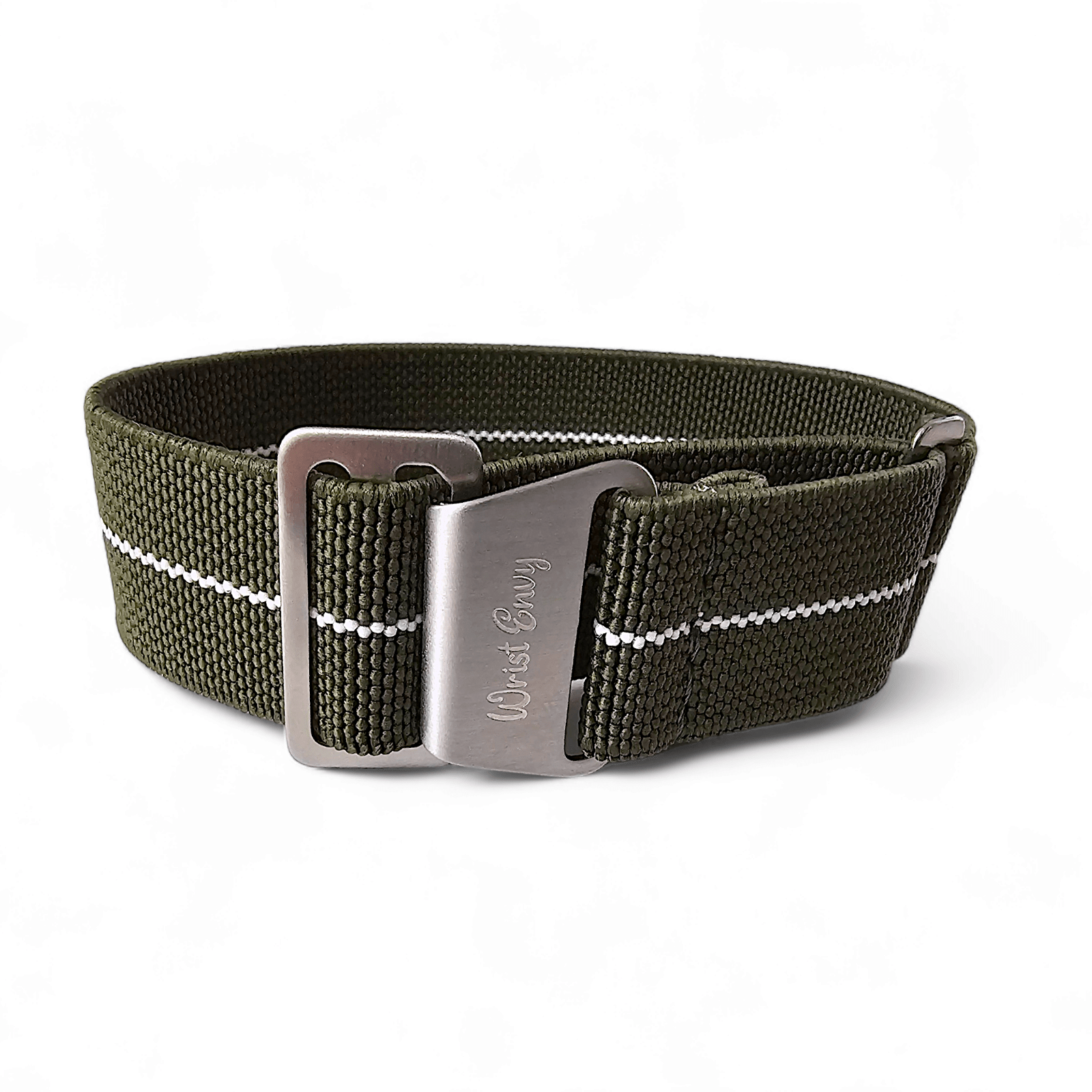 Elastic Nylon Marine Nationale Watch Strap Band 20 22 mm Green White - Wrist Envy