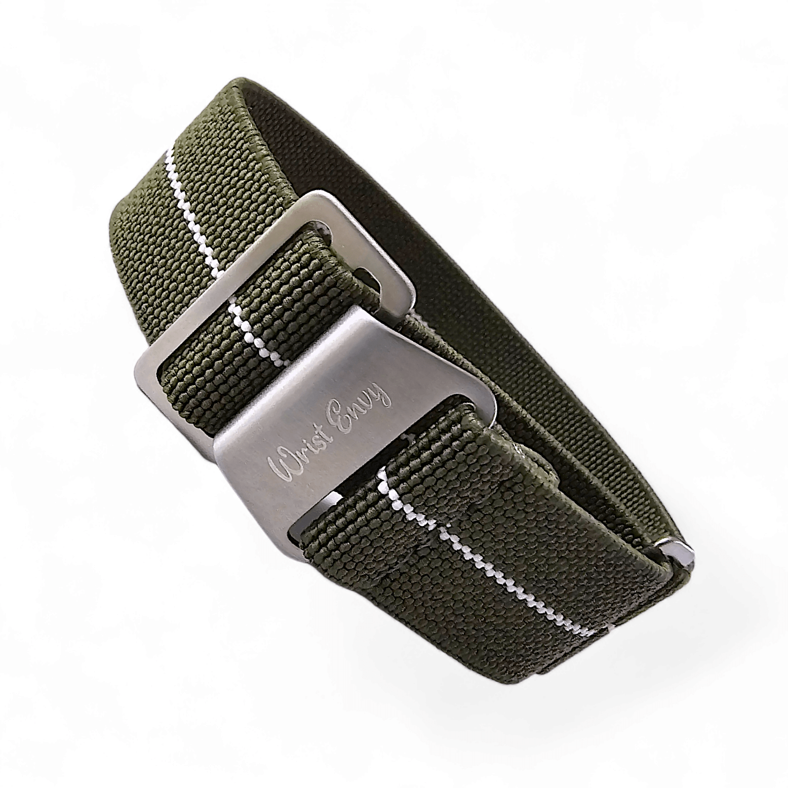 Elastic Nylon Marine Nationale Watch Strap Band 20 22 mm Green White - Wrist Envy