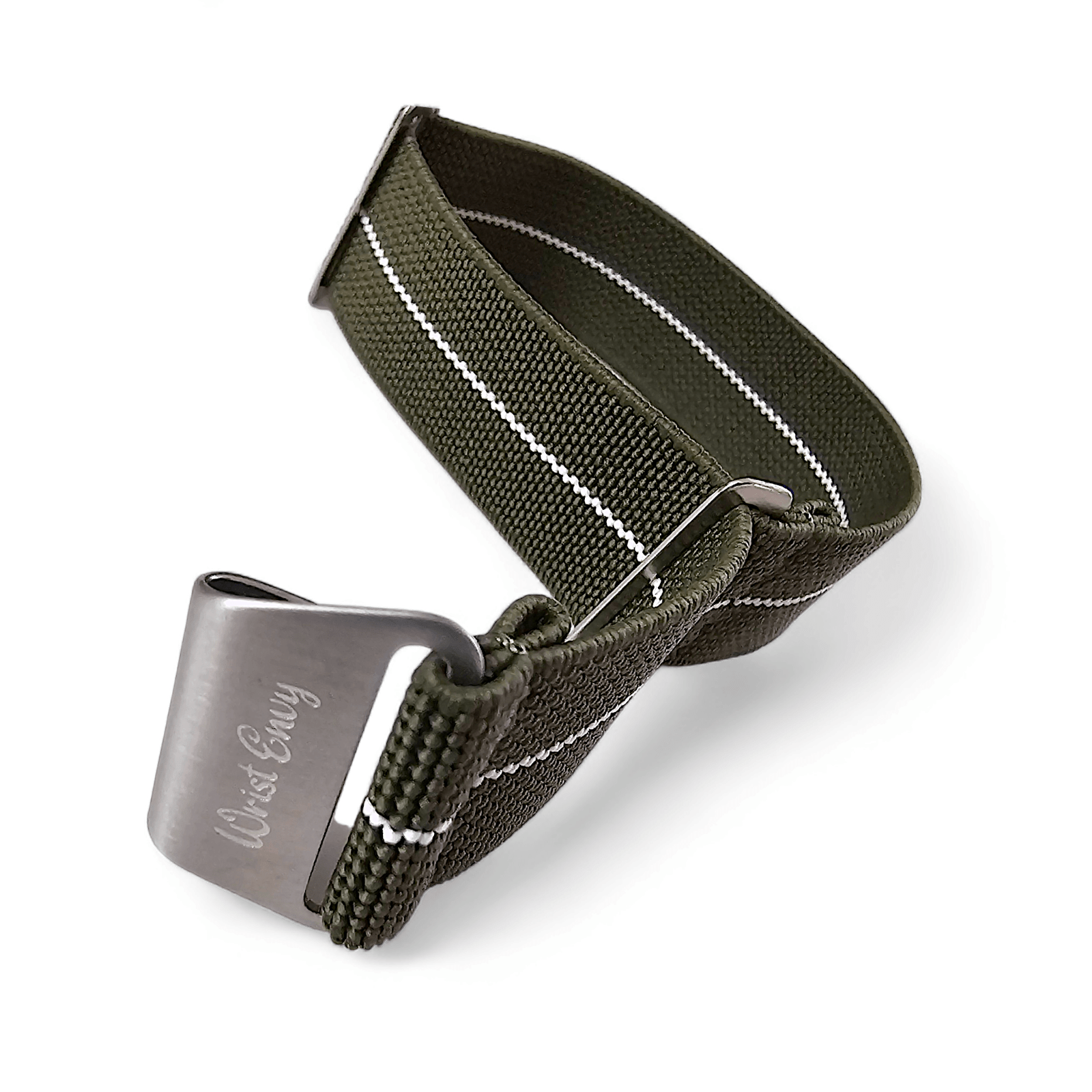 Elastic Nylon Marine Nationale Watch Strap Band 20 22 mm Green White - Wrist Envy