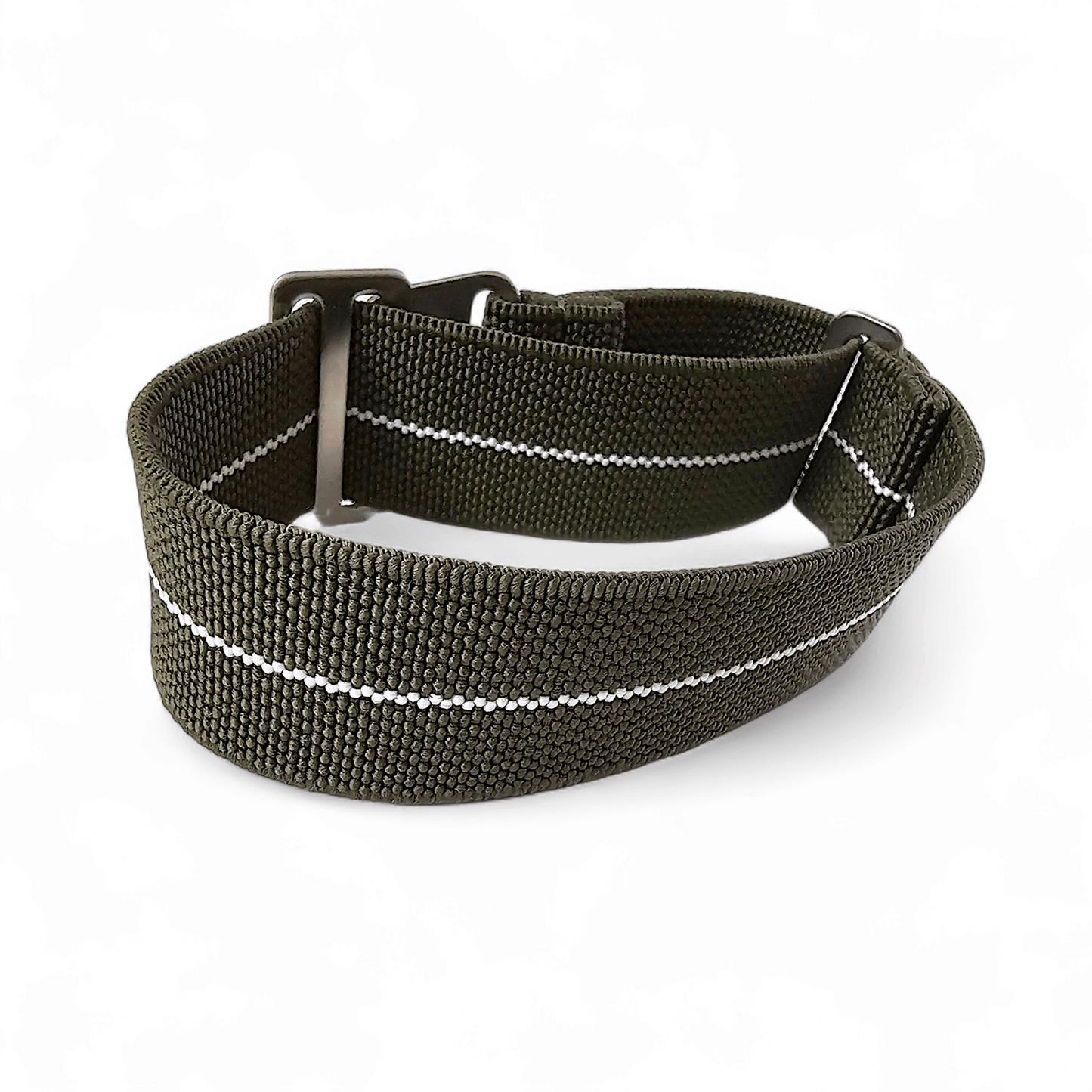 Elastic Nylon Marine Nationale Watch Strap Band 20 22 mm Green White - Wrist Envy
