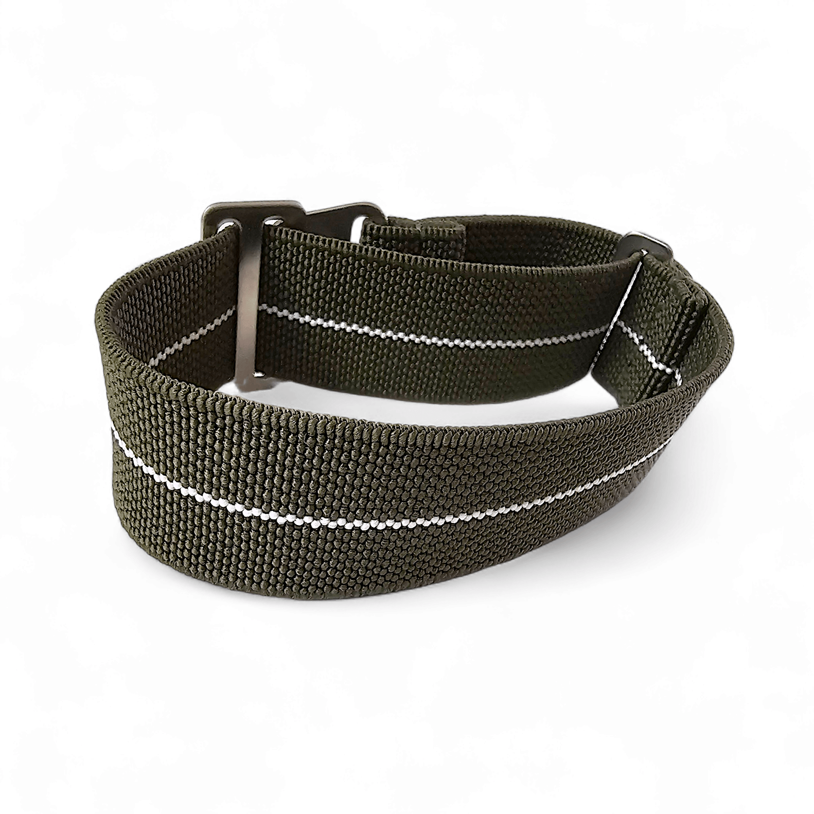 Elastic Nylon Marine Nationale Watch Strap Band 20 22 mm Green White - Wrist Envy
