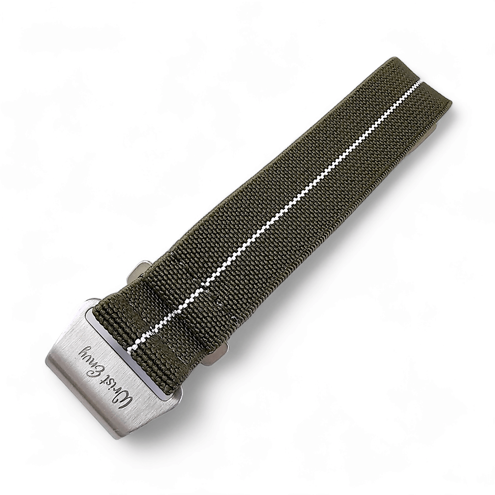 Elastic Nylon Marine Nationale Watch Strap Band 20 22 mm Green White - Wrist Envy