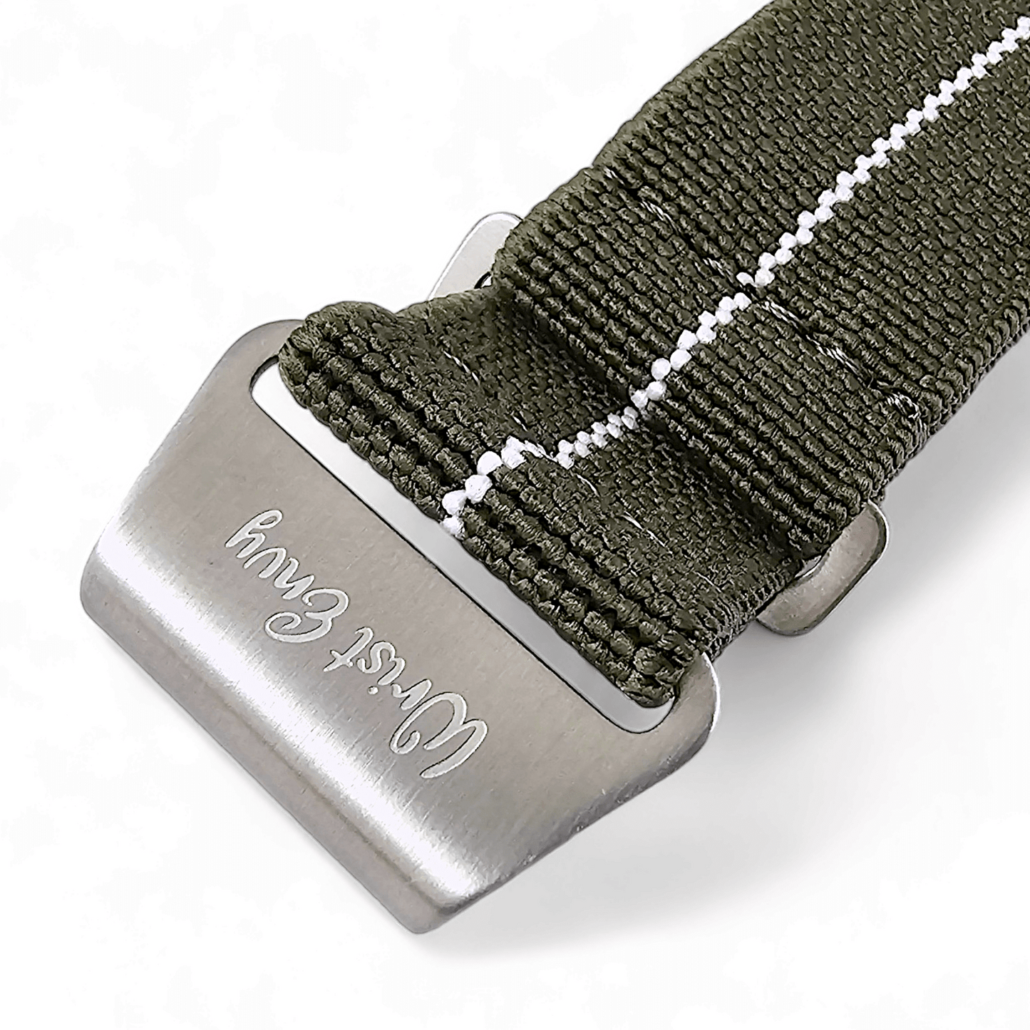 Elastic Nylon Marine Nationale Watch Strap Band 20 22 mm Green White - Wrist Envy