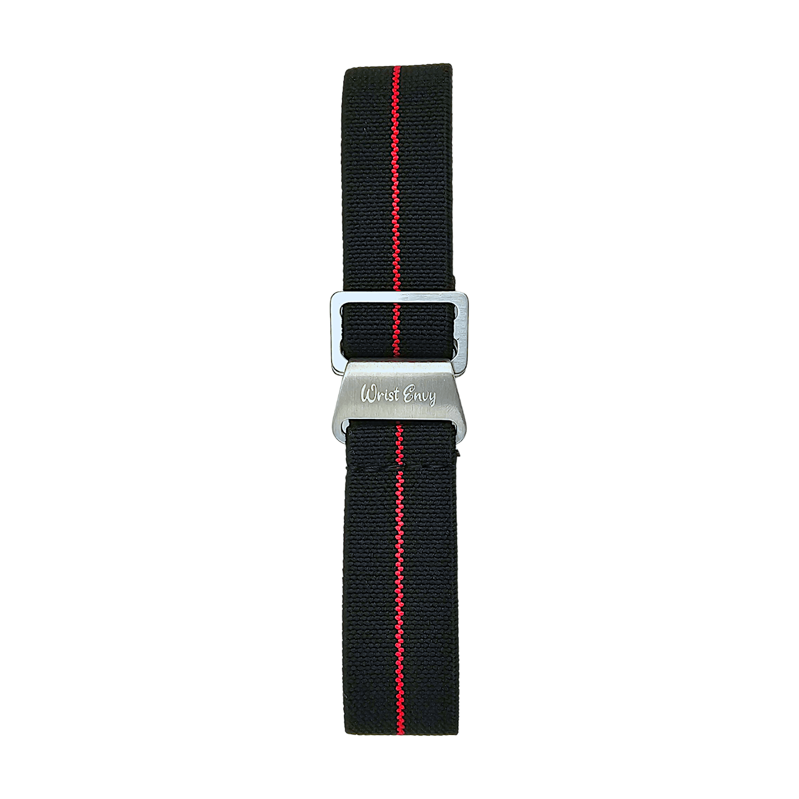 Elastic Nylon Marine Nationale Watch Strap Band 20mm 22mm Black Red Stripe - Wrist Envy