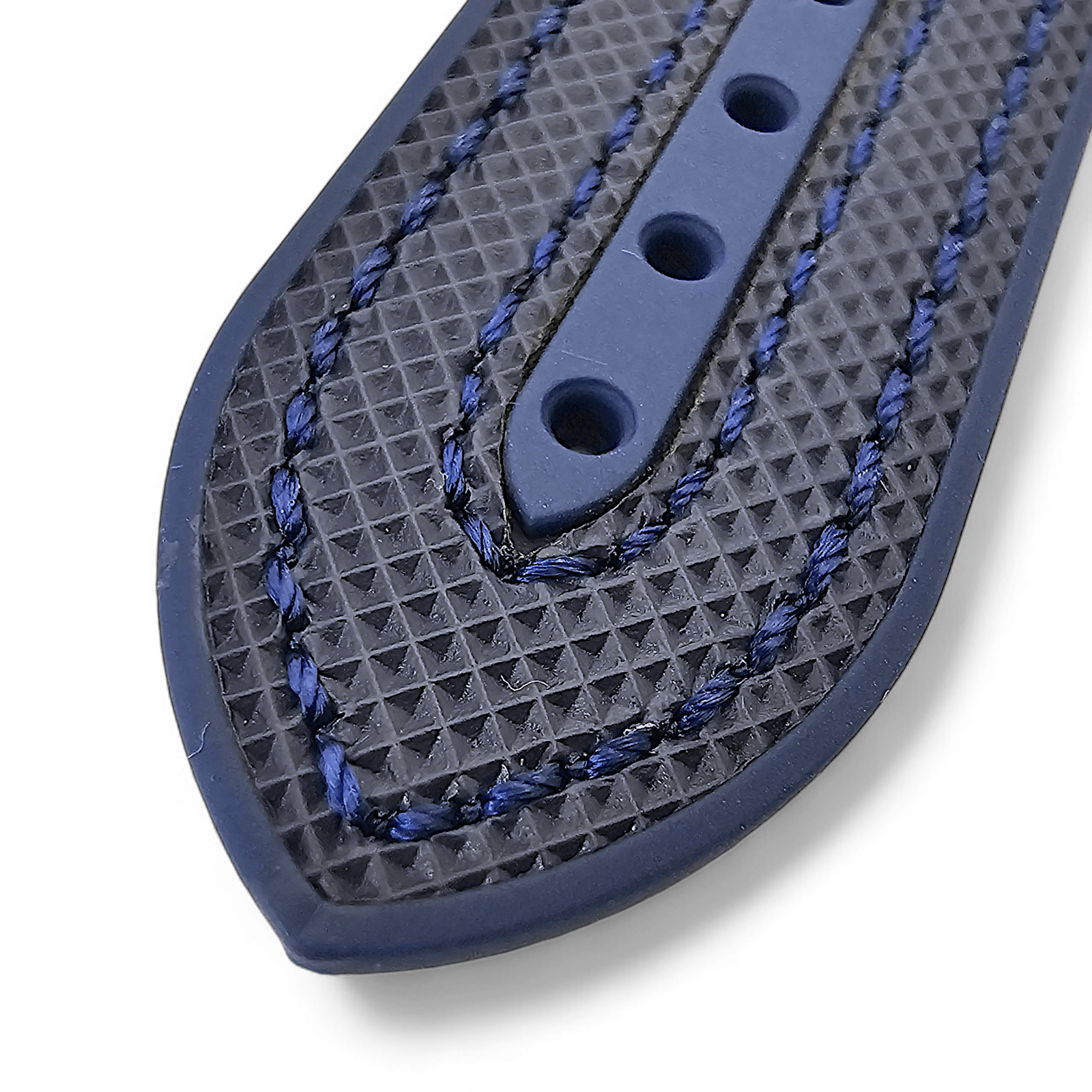 Elite Hybrid FKM Sailcloth Curved End Watch Strap 20mm 21mm 22mm Blue - Wrist Envy