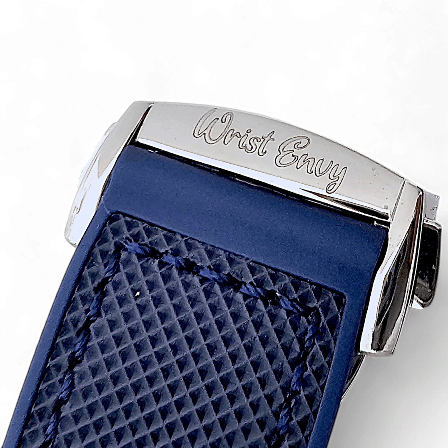 Elite Hybrid FKM Sailcloth Curved End Watch Strap 20mm 21mm 22mm Blue - Wrist Envy