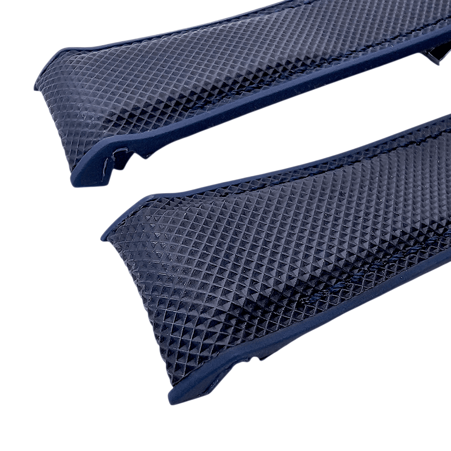 Elite Hybrid FKM Sailcloth Curved End Watch Strap 20mm 21mm 22mm Blue - Wrist Envy