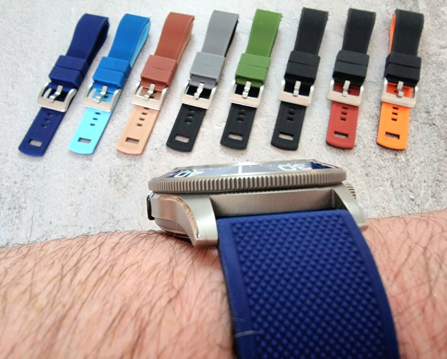 Elite Silicone Watch Strap Band 20mm 22mm - Wrist Envy